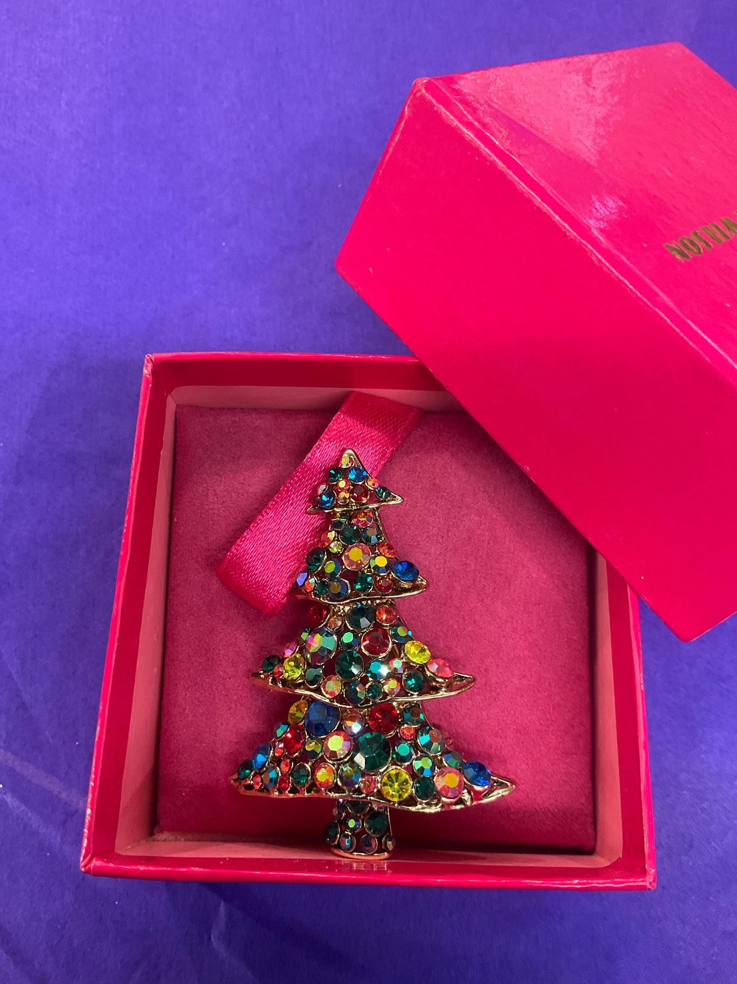 Vintage Butler and Wilson large rainbow Christmas Tree Brooch