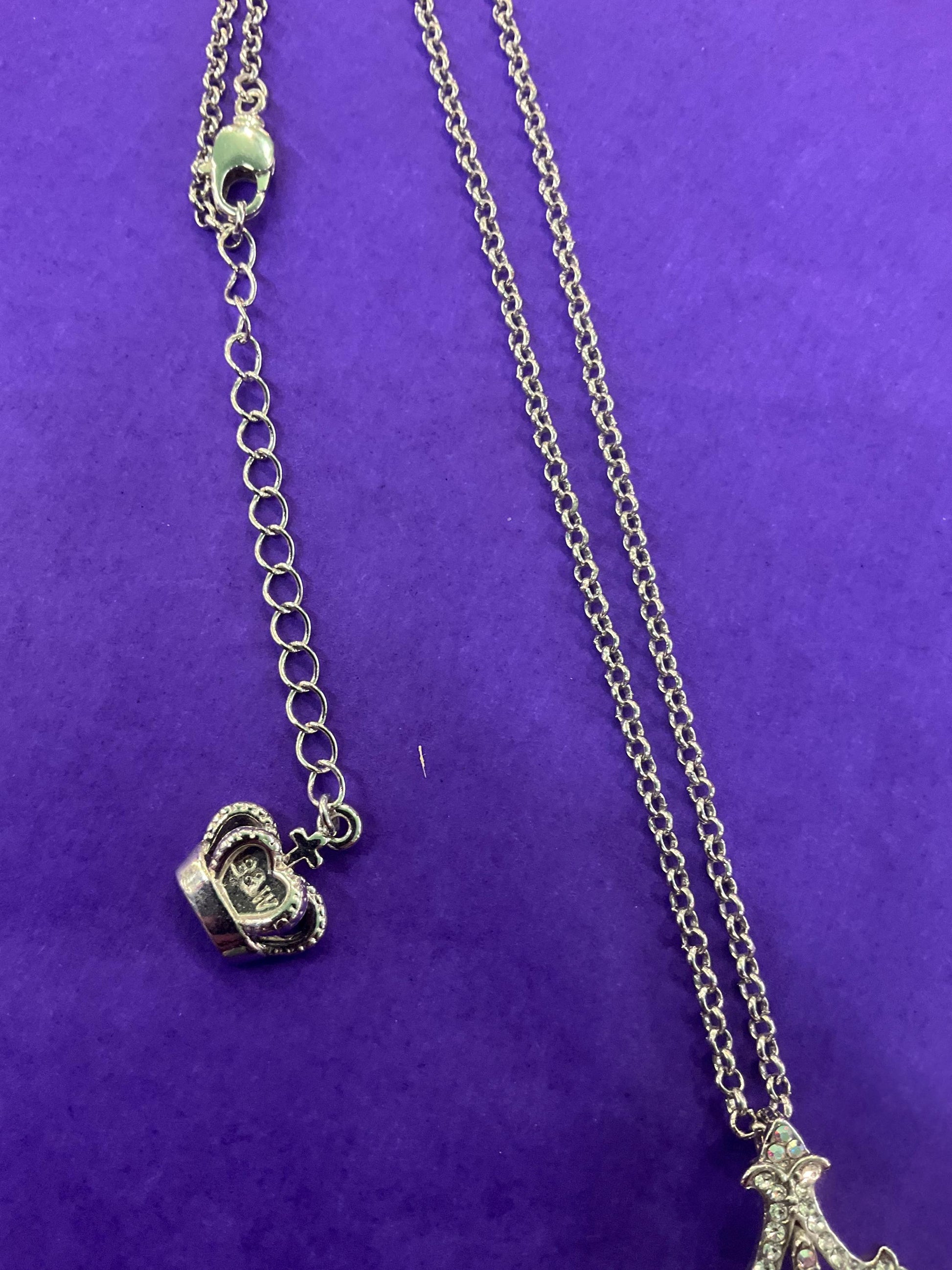 Vintage Butler and Wilson Silver Ornate Crystal Cross Statement Pendant