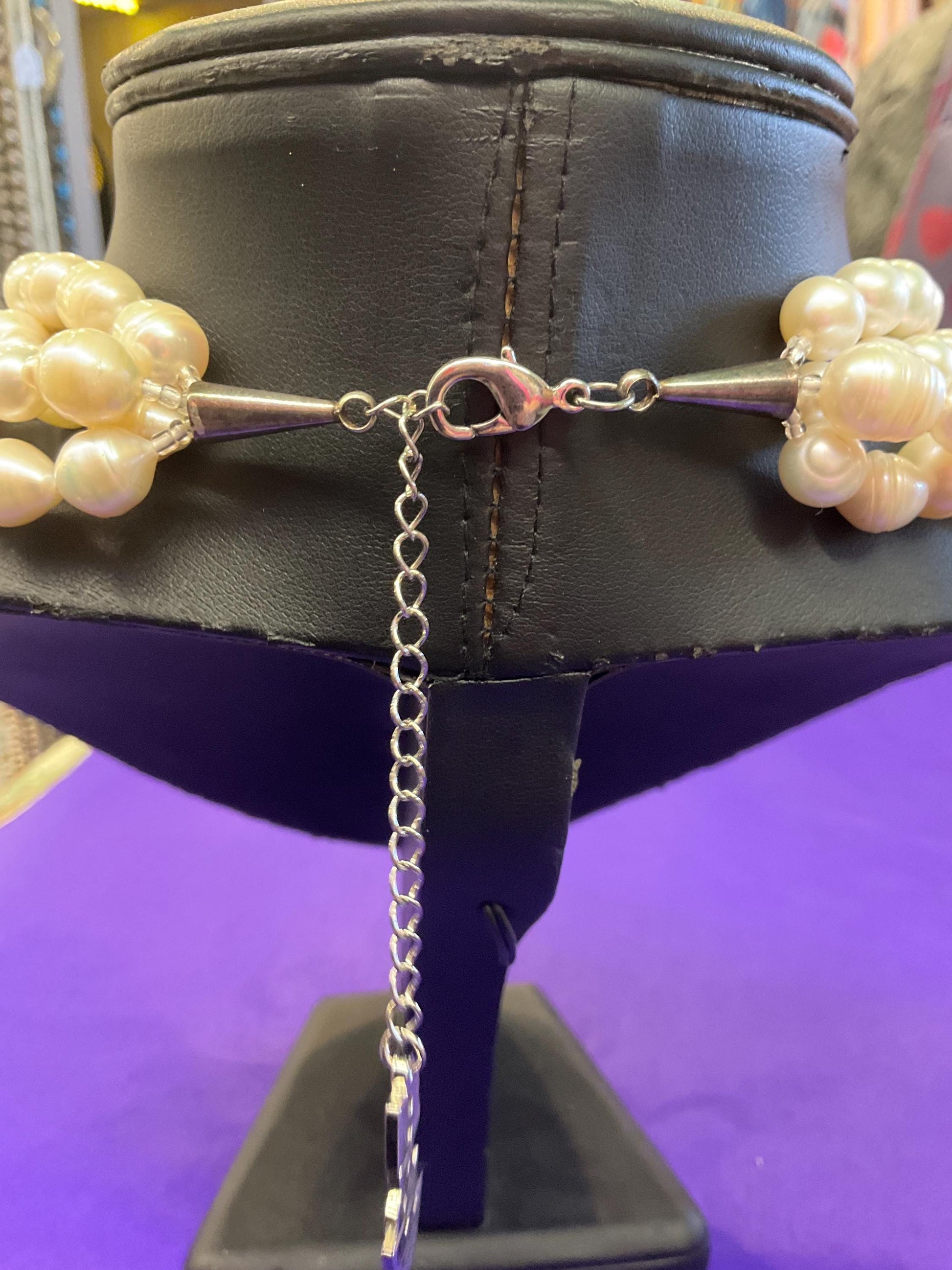Vintage Butler and Wilson Statement Fresh Water Pearl Multistrand Necklace, Organic Oyster and purple Baroque Pearls