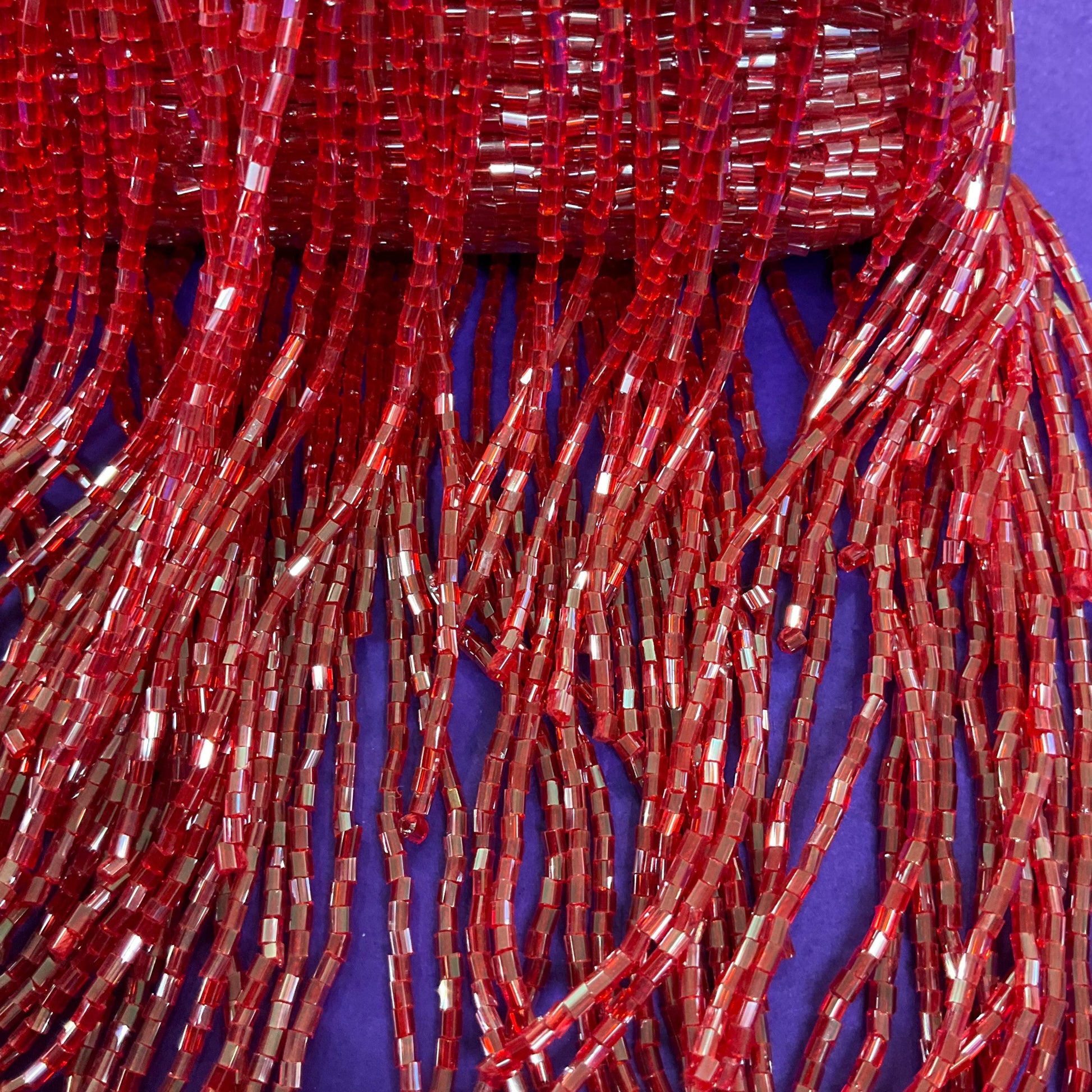 vintage statement Beaded peacock feather fringed evening bag, lustre pink, red and orange bugle beads