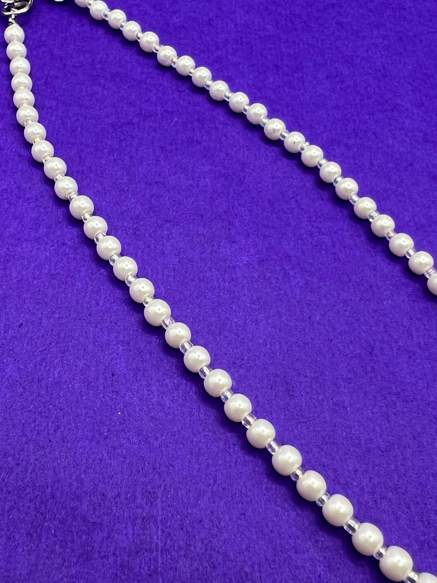 Vintage Butler and Wilson Oyster Coloured Fresh Water Pearl Floral Necklace, signed as new