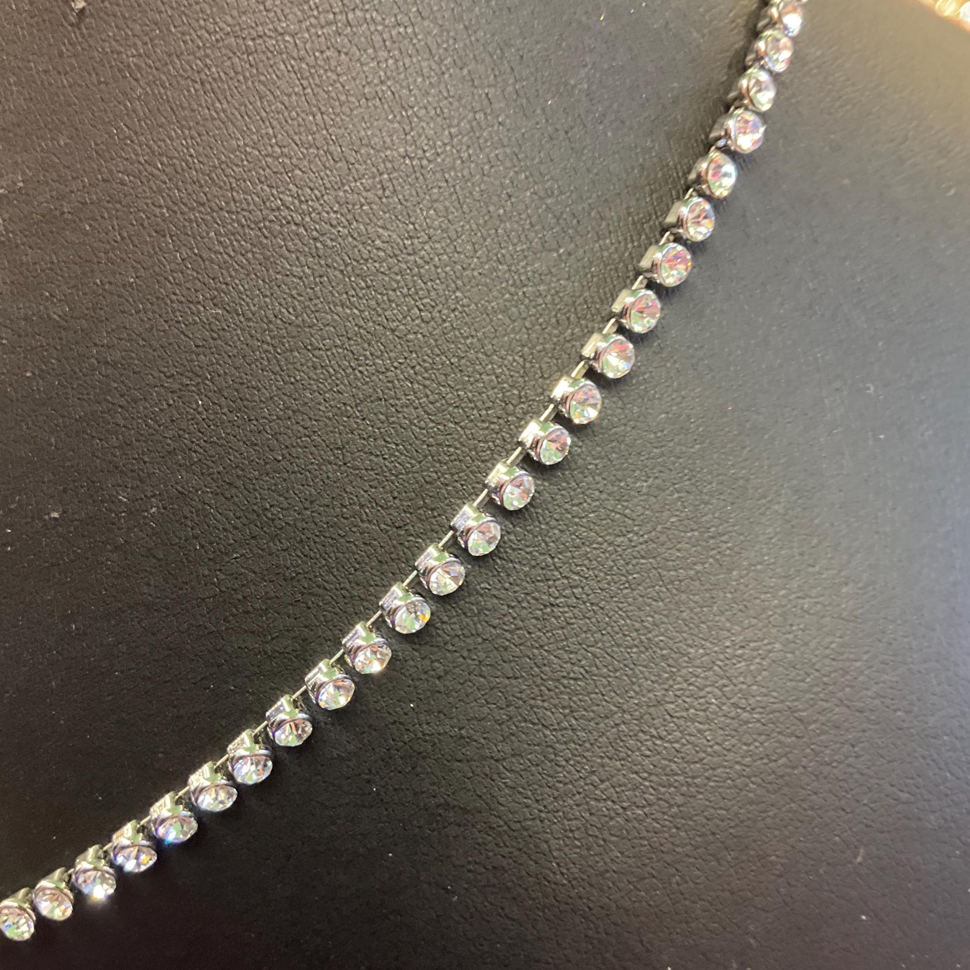 Vintage Butler and Wilson Crystal Eye Pendant Necklace, silver tone with crystals