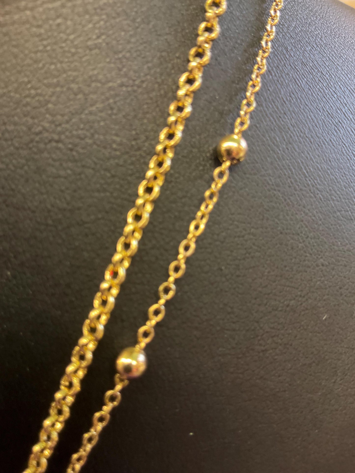 Vintage Butler and Wilson Long Crystal Crown Pendant Necklace, gold tone with rhinestones and crystals