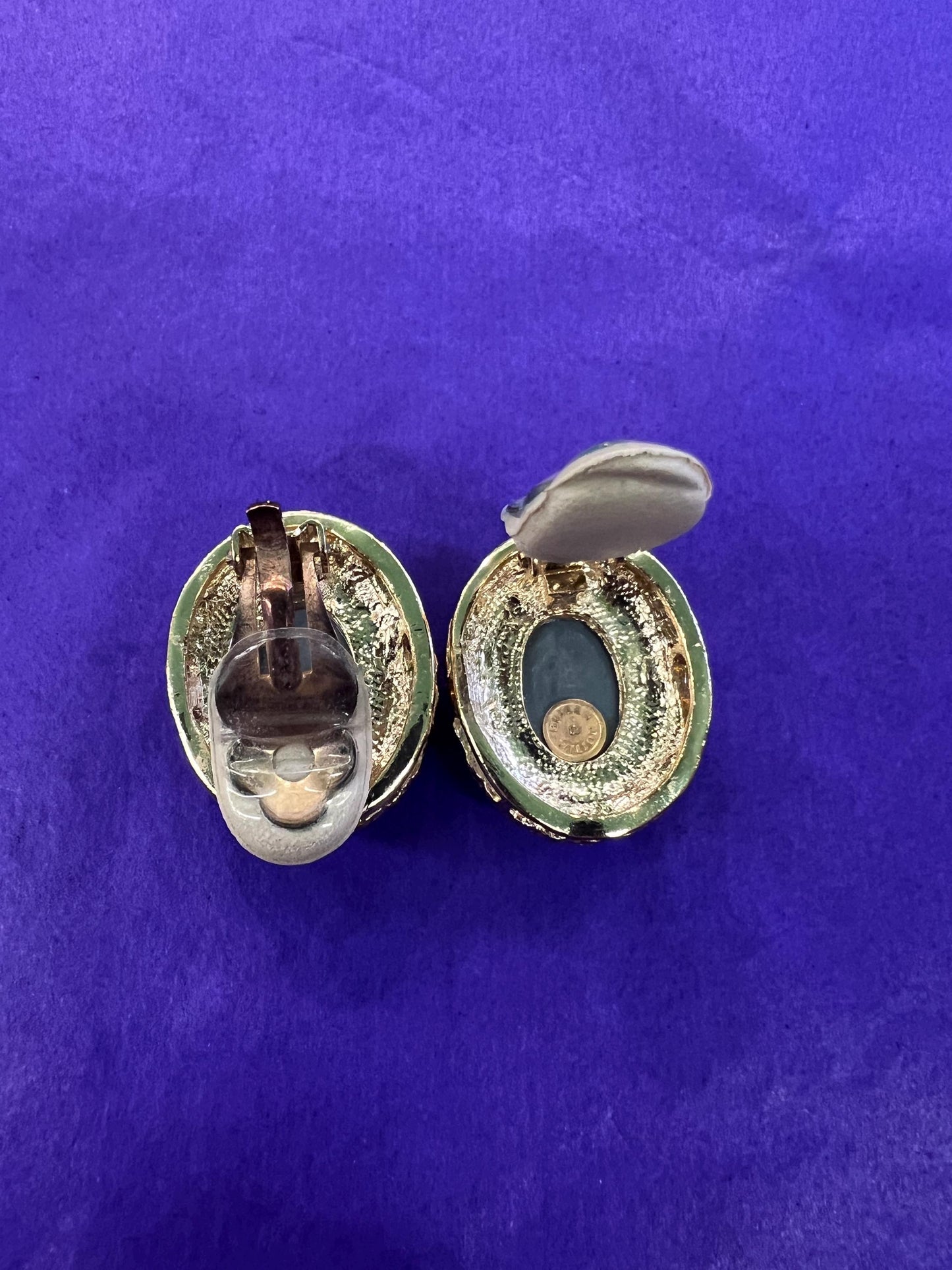Vintage Butler and Wilson Large Crystal Clip on Earrings, gold tone with crystal and rhinestones