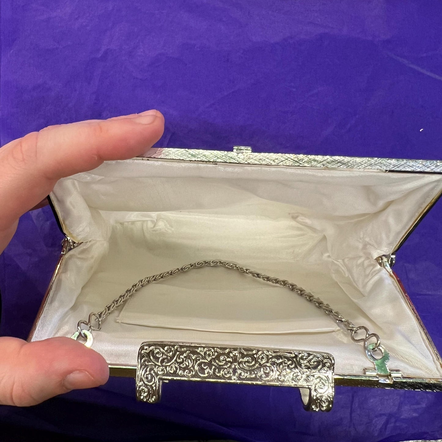 Vintage 1950s/60s Ivory Beaded Floral Evening Bag, lustre seed beads in ivory, pink & green, clutch or handbag