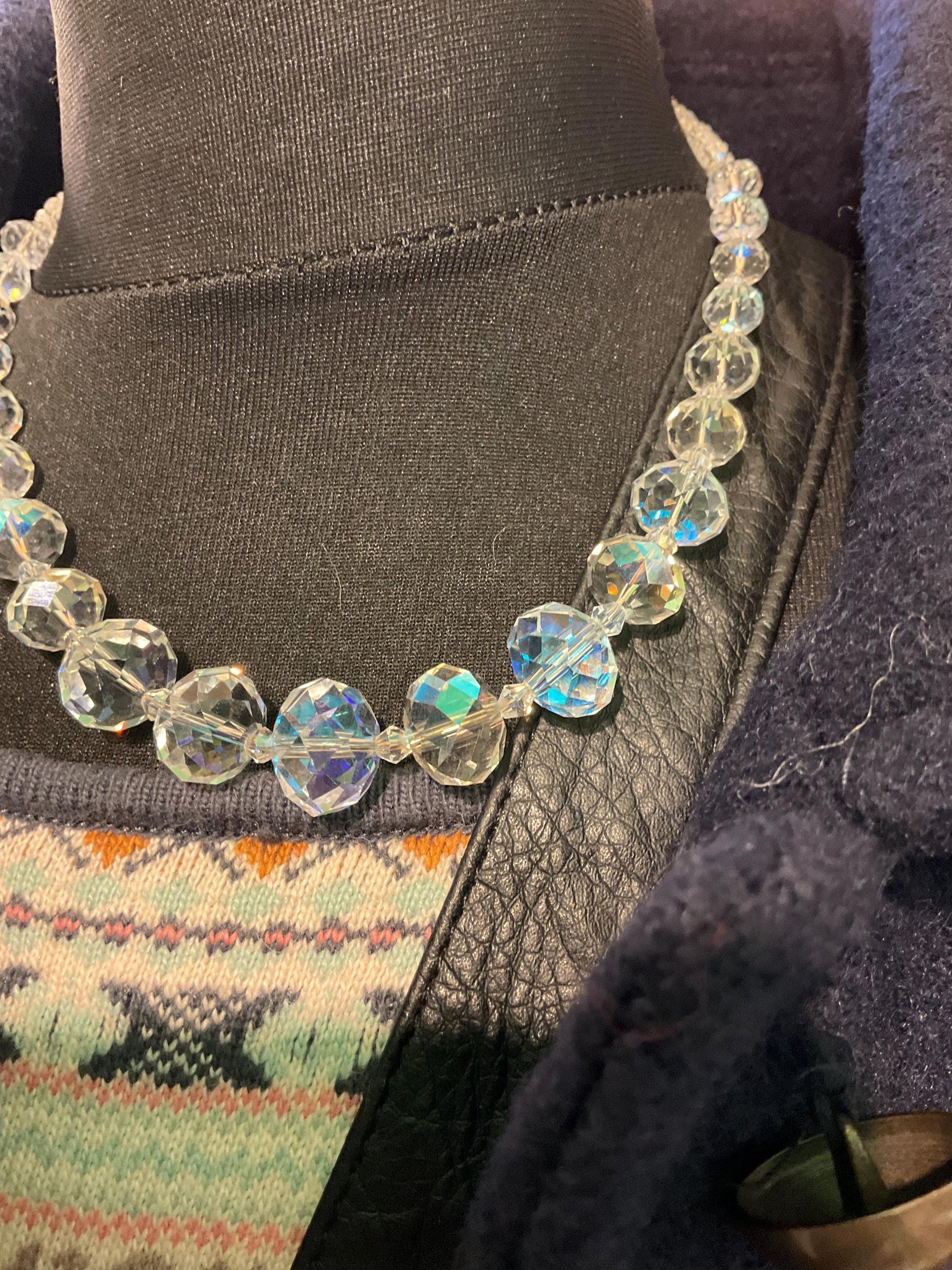 Vintage Kirks Folly Aurora Borealis Crystal Beaded Necklace - Sustainable Gift and Fashion