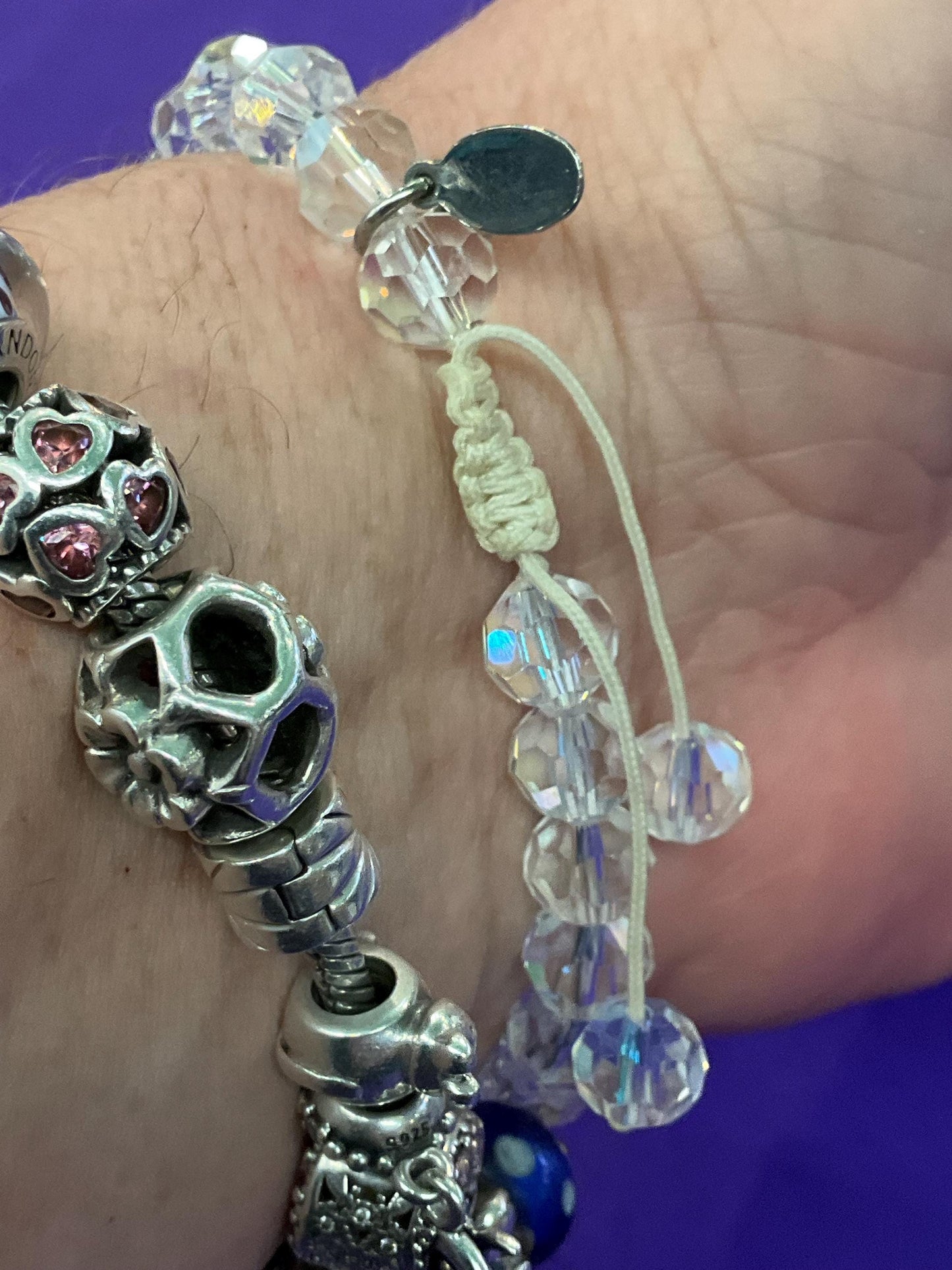 Vintage Kirk’s Folly Aurora Borealis Crystal Adjustable Beaded Bracelet - Sustainable Gift