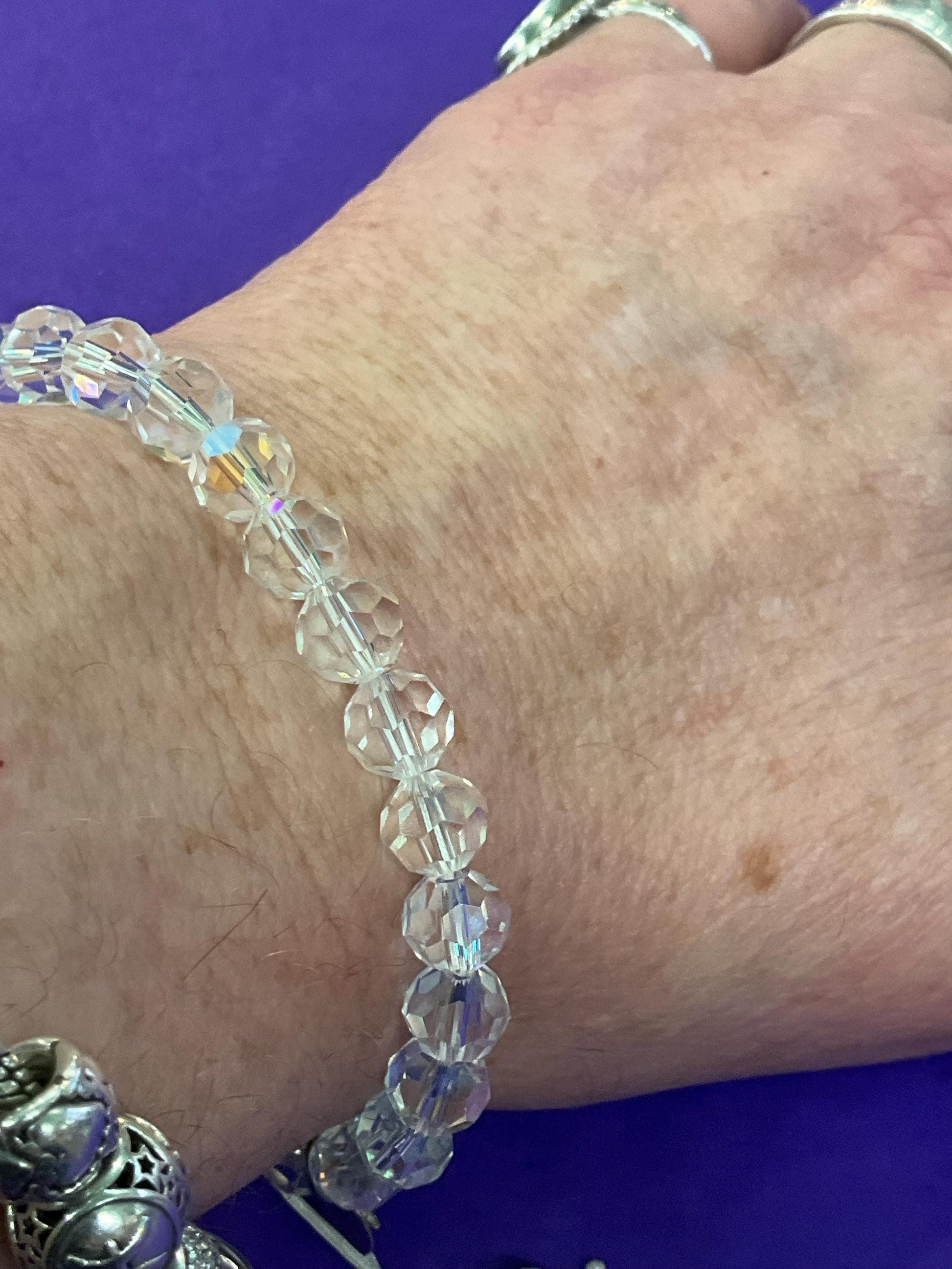 Vintage Kirk’s Folly Aurora Borealis Crystal Adjustable Beaded Bracelet - Sustainable Gift