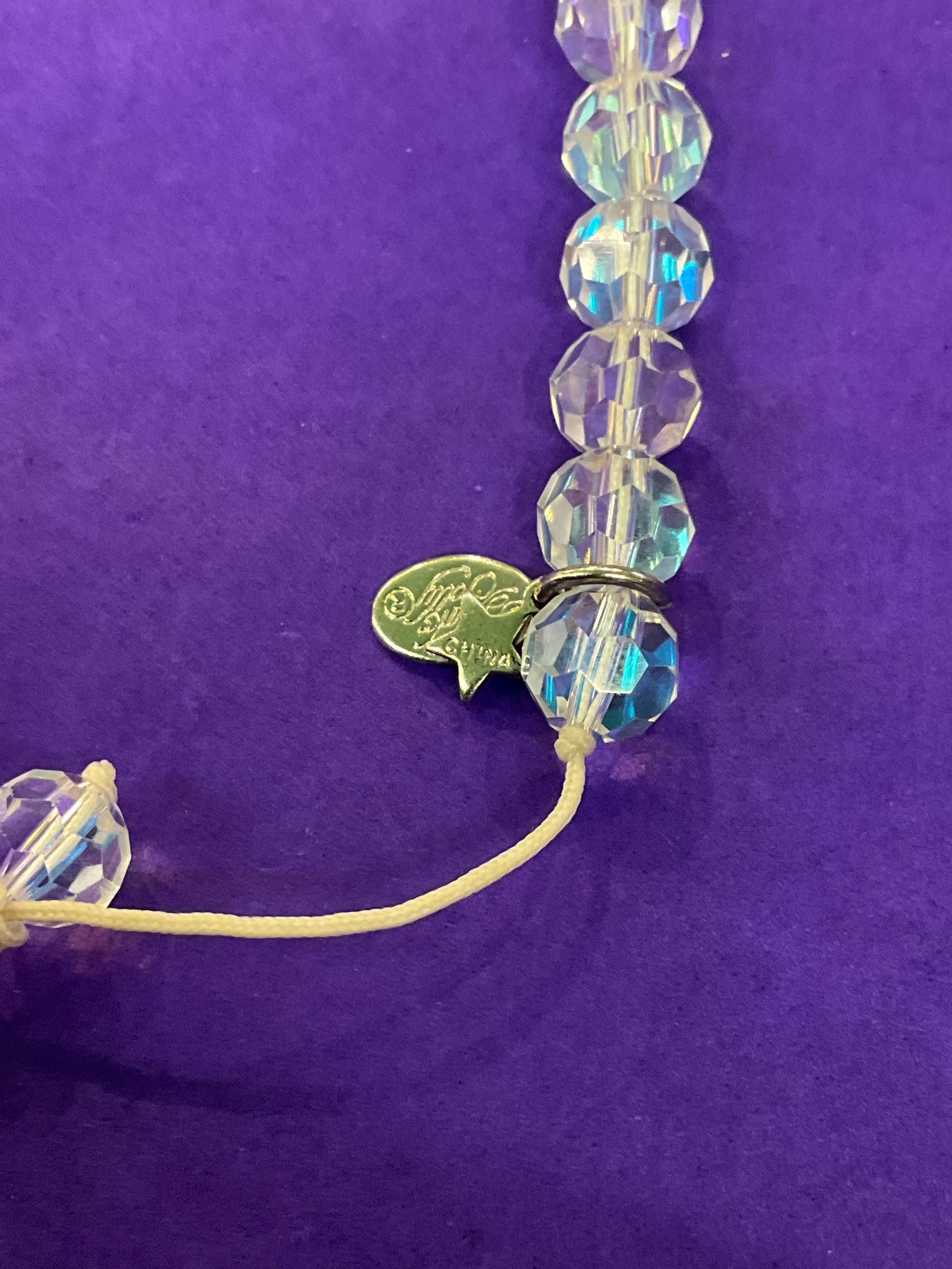 Vintage Kirk’s Folly Aurora Borealis Crystal Adjustable Beaded Bracelet - Sustainable Gift