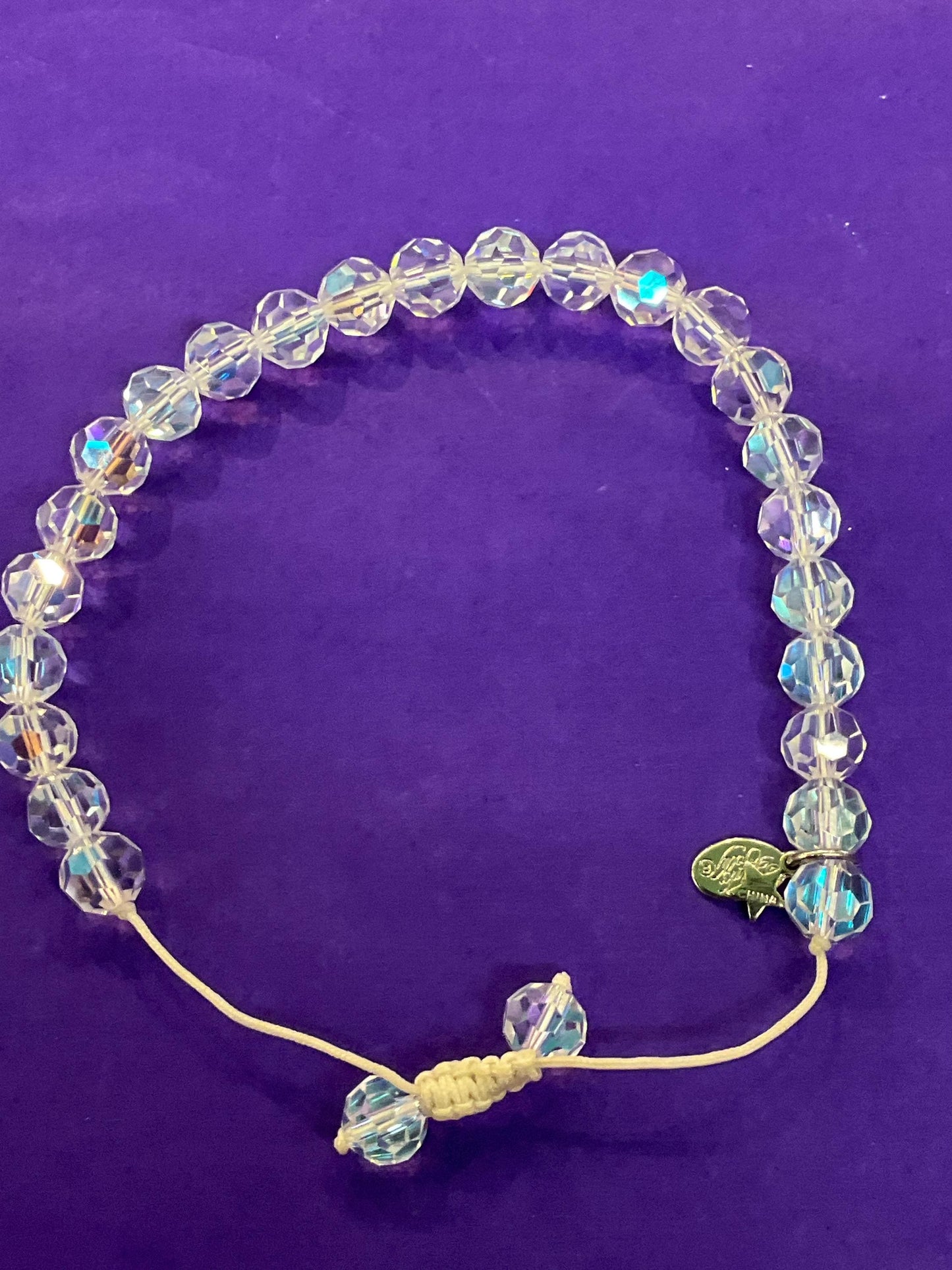 Vintage Kirk’s Folly Aurora Borealis Crystal Adjustable Beaded Bracelet - Sustainable Gift