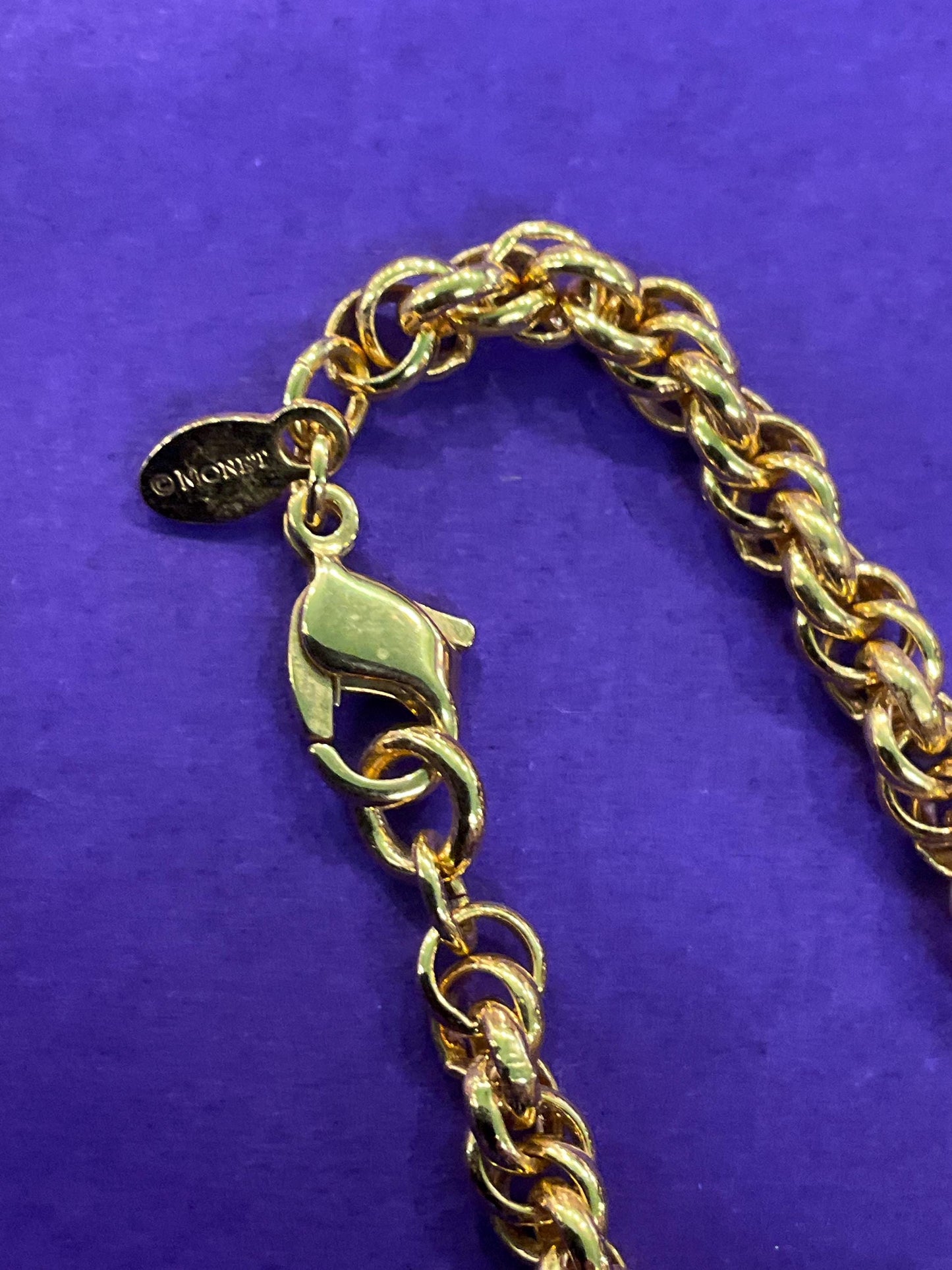 Vintage 1980s MONET long Gold Tone Rope Opera Length Necklace - Sustainable Gift