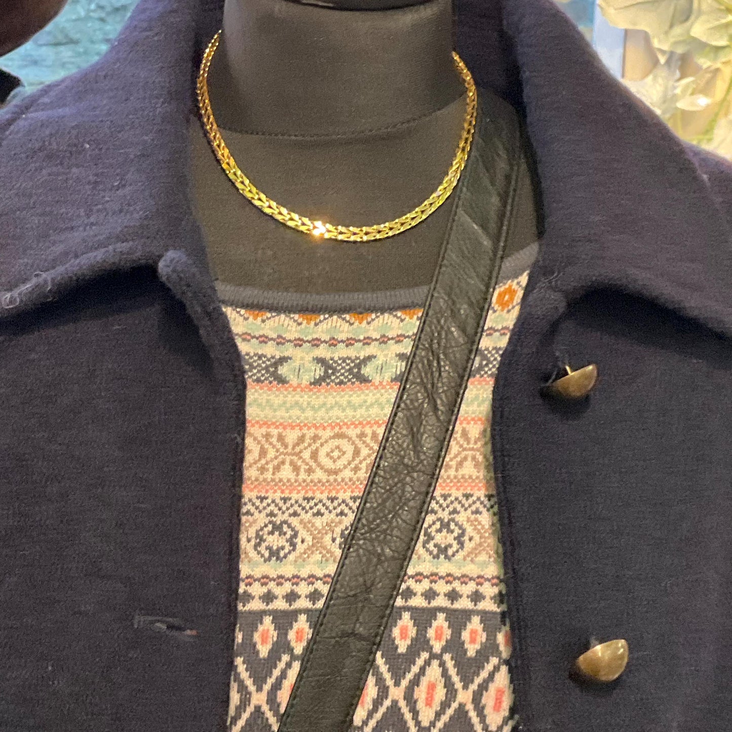 Vintage 1980s MONET Interlaced Gold Tone Chain Necklace, signed - Sustainable Fashion and Gift