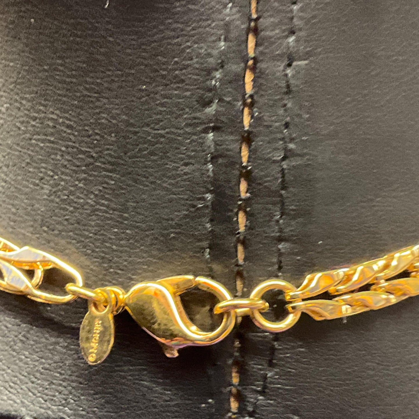 Vintage 1980s MONET Interlaced Gold Tone Chain Necklace, signed - Sustainable Fashion and Gift