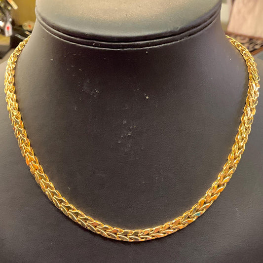 Vintage 1980s MONET Interlaced Gold Tone Chain Necklace, signed - Sustainable Fashion and Gift