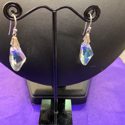 Vintage 1960s/70s Austrian Borealis Crystal and Silver (925) Necklace and Drop Earring Set, original box