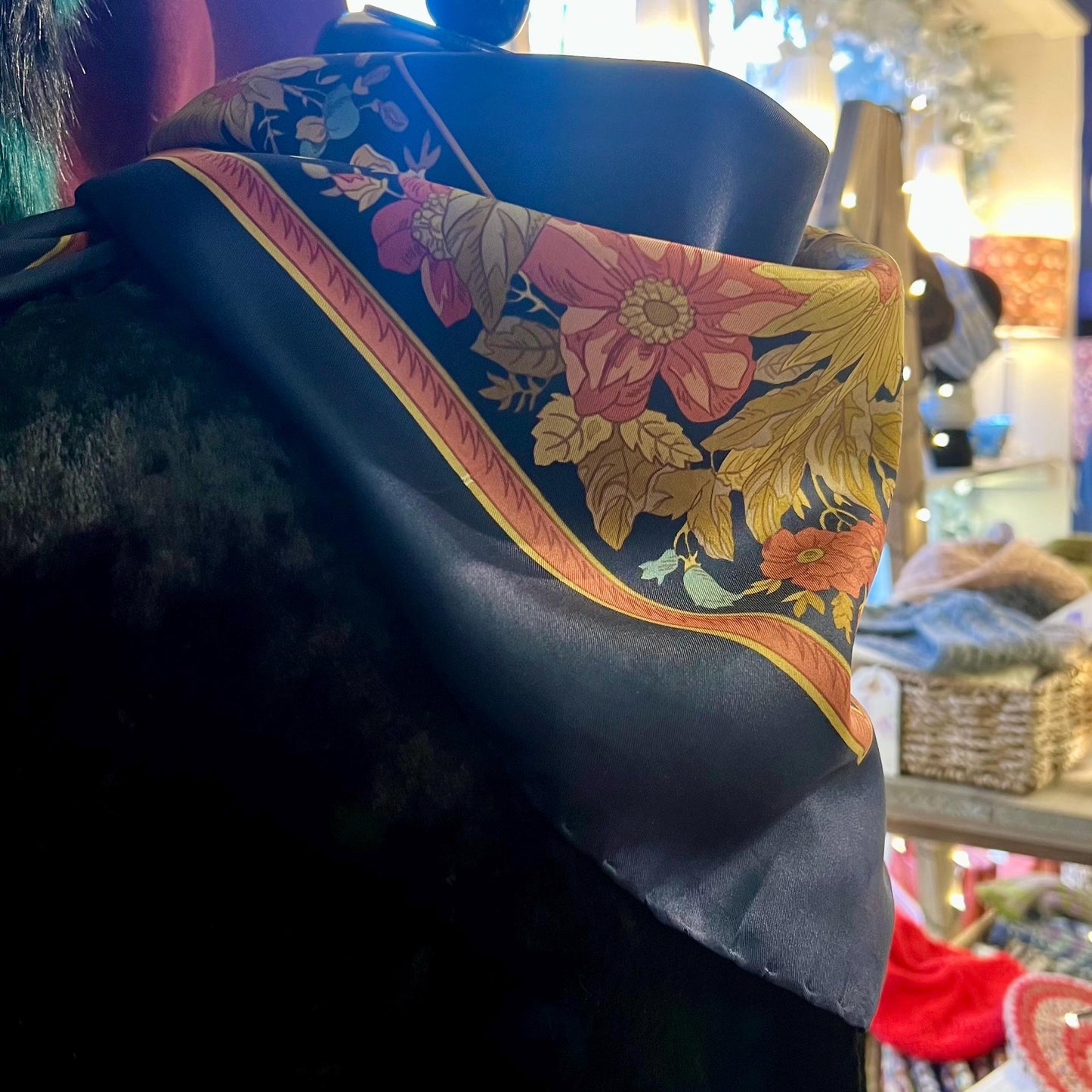Vintage 1970/80s Pure Silk Floral Scarf by Liberty London - Sustainable Gifting