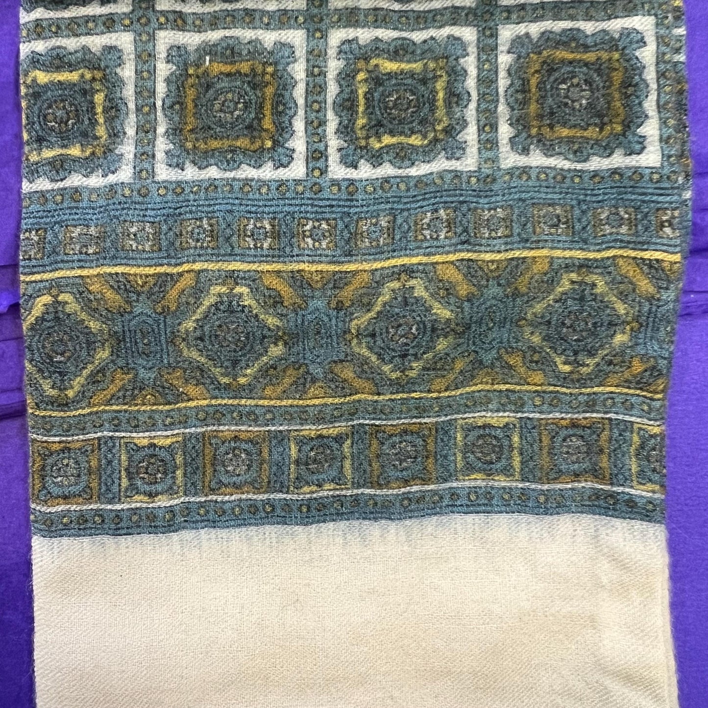 Vintage 1950/60s Gents Narrow Pure Wool Paisley Fringed Scarf - Sustainable Fashion and Gift