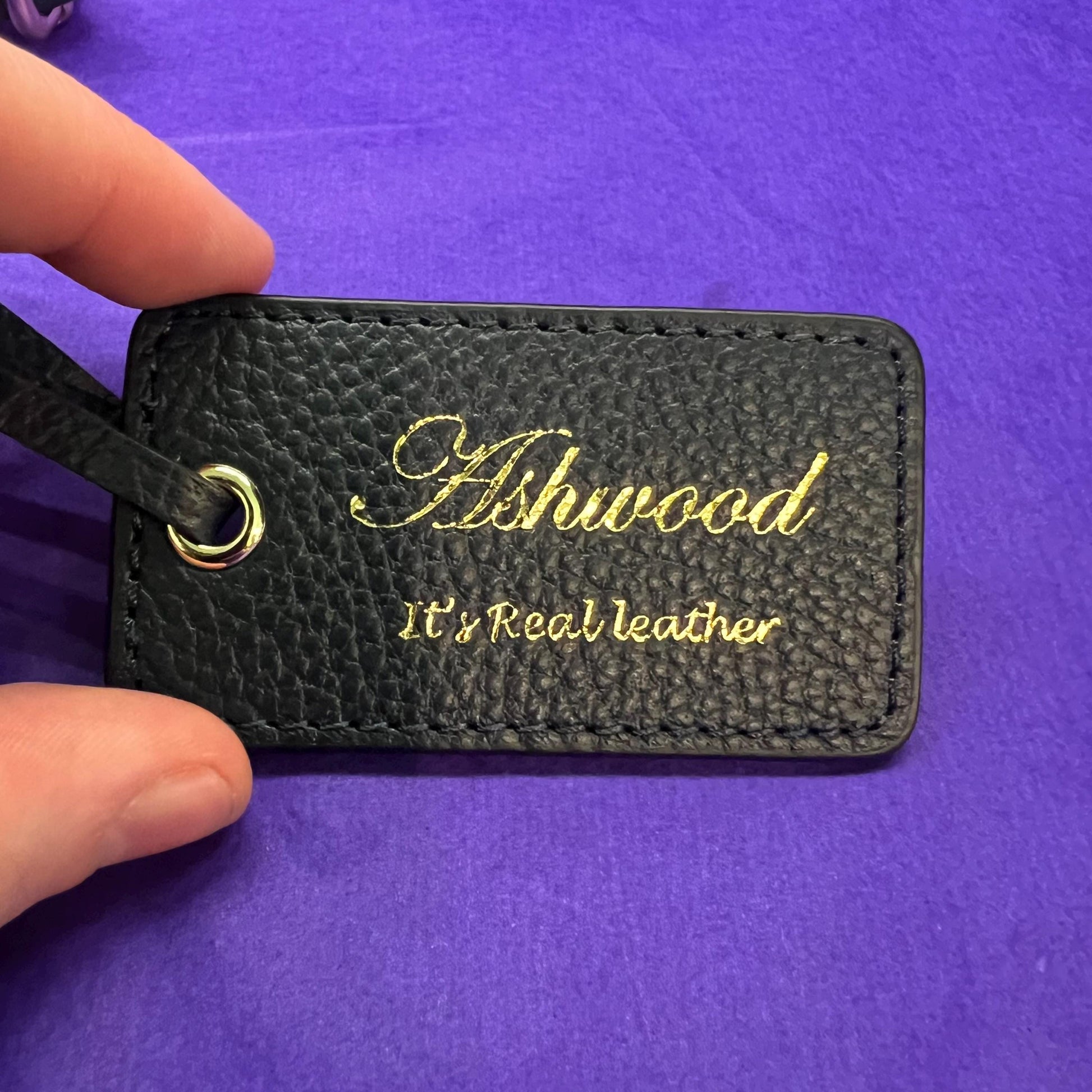 Vintage Ashwood Navy Blue Textured Leather Crossbody / Shoulder Bag - Sustainable Fashion and Gift