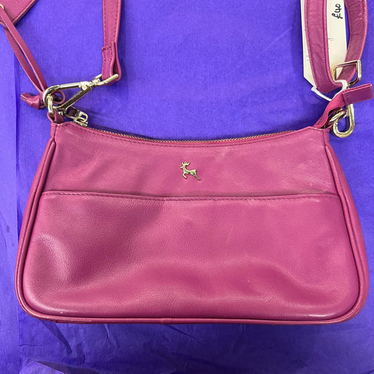 Vintage Ashwood Fuchsia Pink Leather Small Shoulder / Crossbody Bag - Sustainable Gift and Fashion