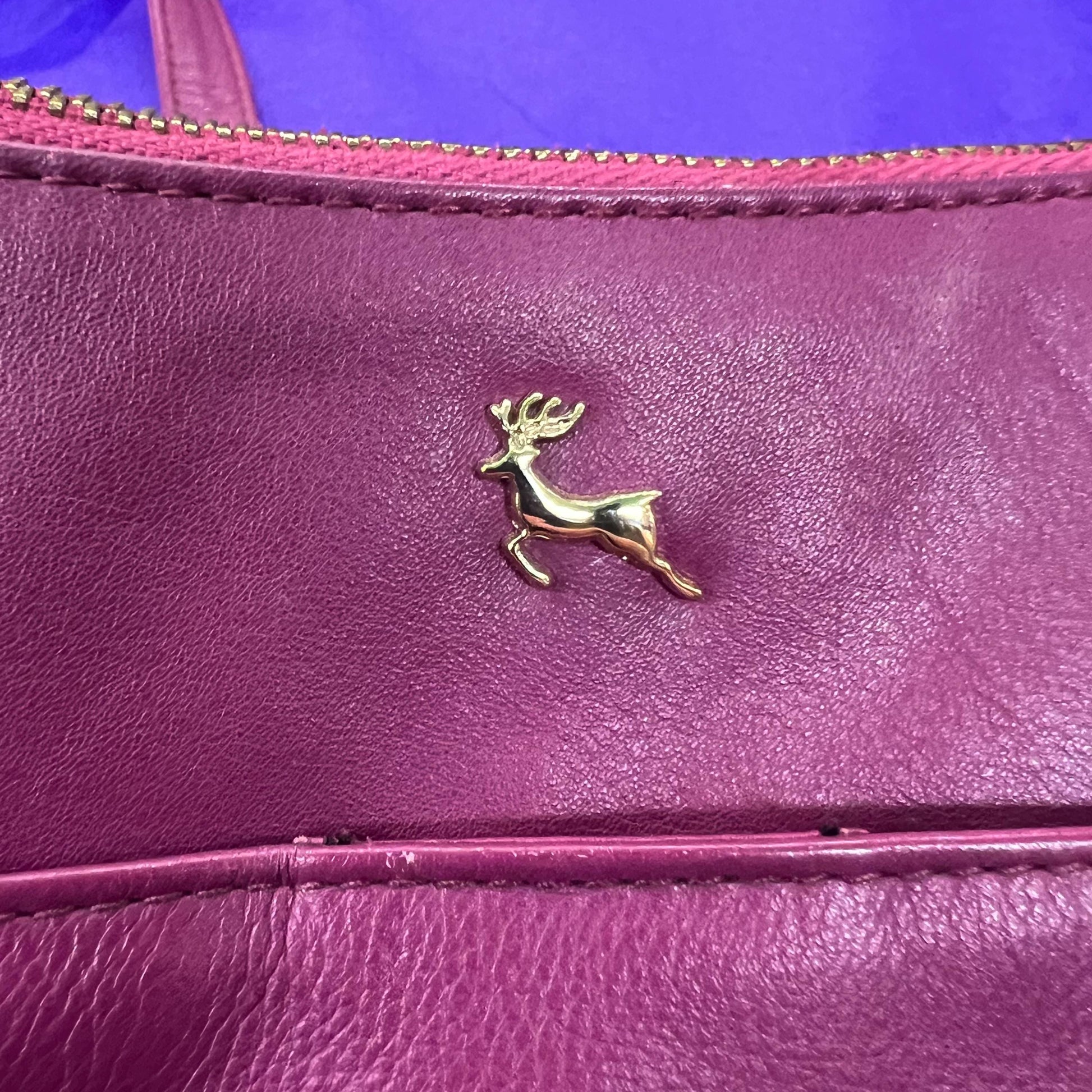Vintage Ashwood Fuchsia Pink Leather Small Shoulder / Crossbody Bag - Sustainable Gift and Fashion