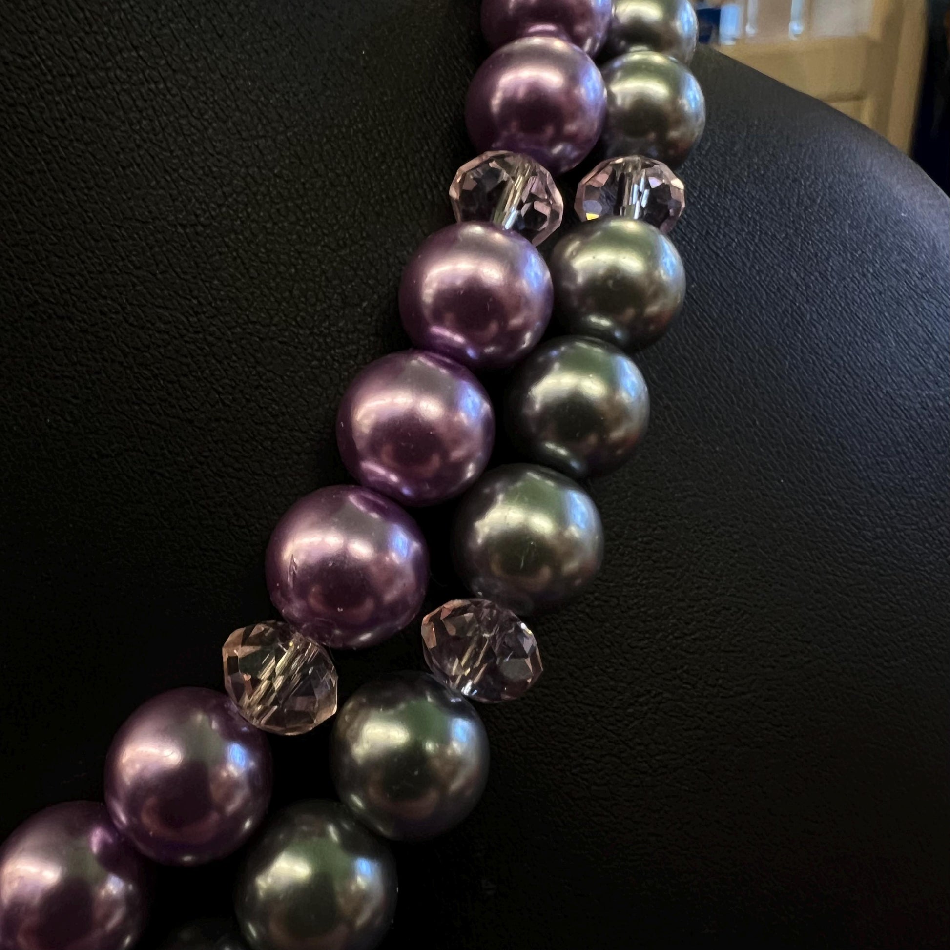 Vintage Butler and Wilson Faux Pearl and Crystal Asymmetric Floral Necklace, With Crystal Flowers - matching bracelet available separately