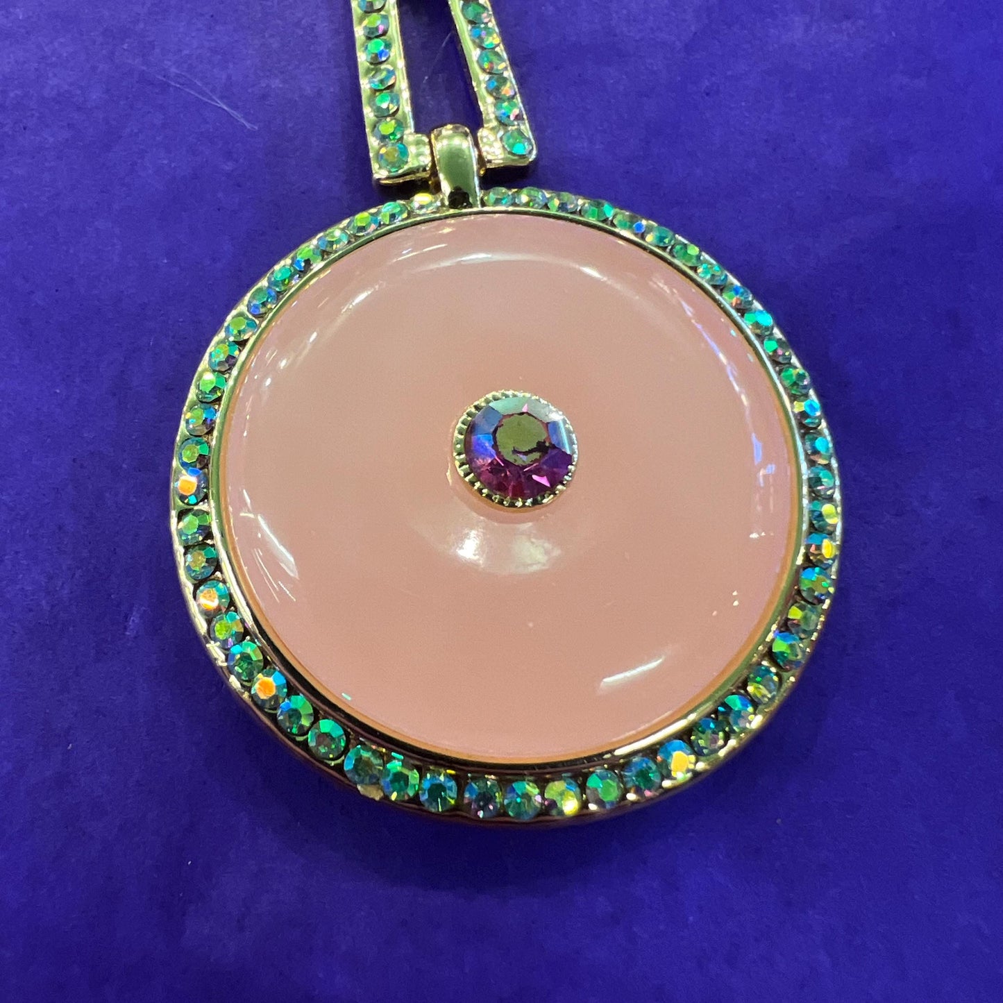 Vintage Butler and Wilson Art Deco Style Crystal Geometric Beaded Necklace, large donut crystal and borealis rhinestones