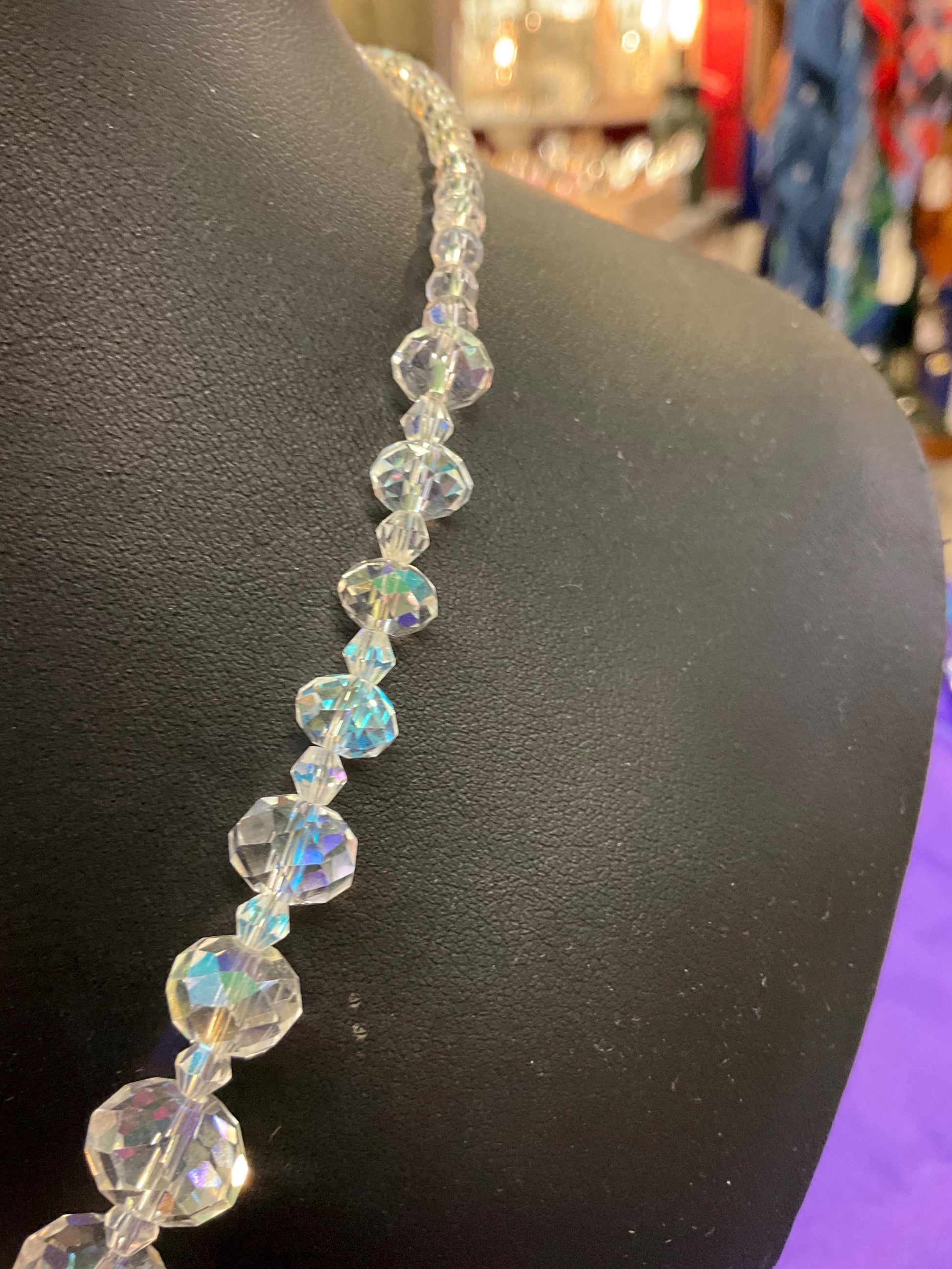 Vintage Kirks Folly Aurora Borealis Crystal Beaded Necklace - Sustainable Gift and Fashion