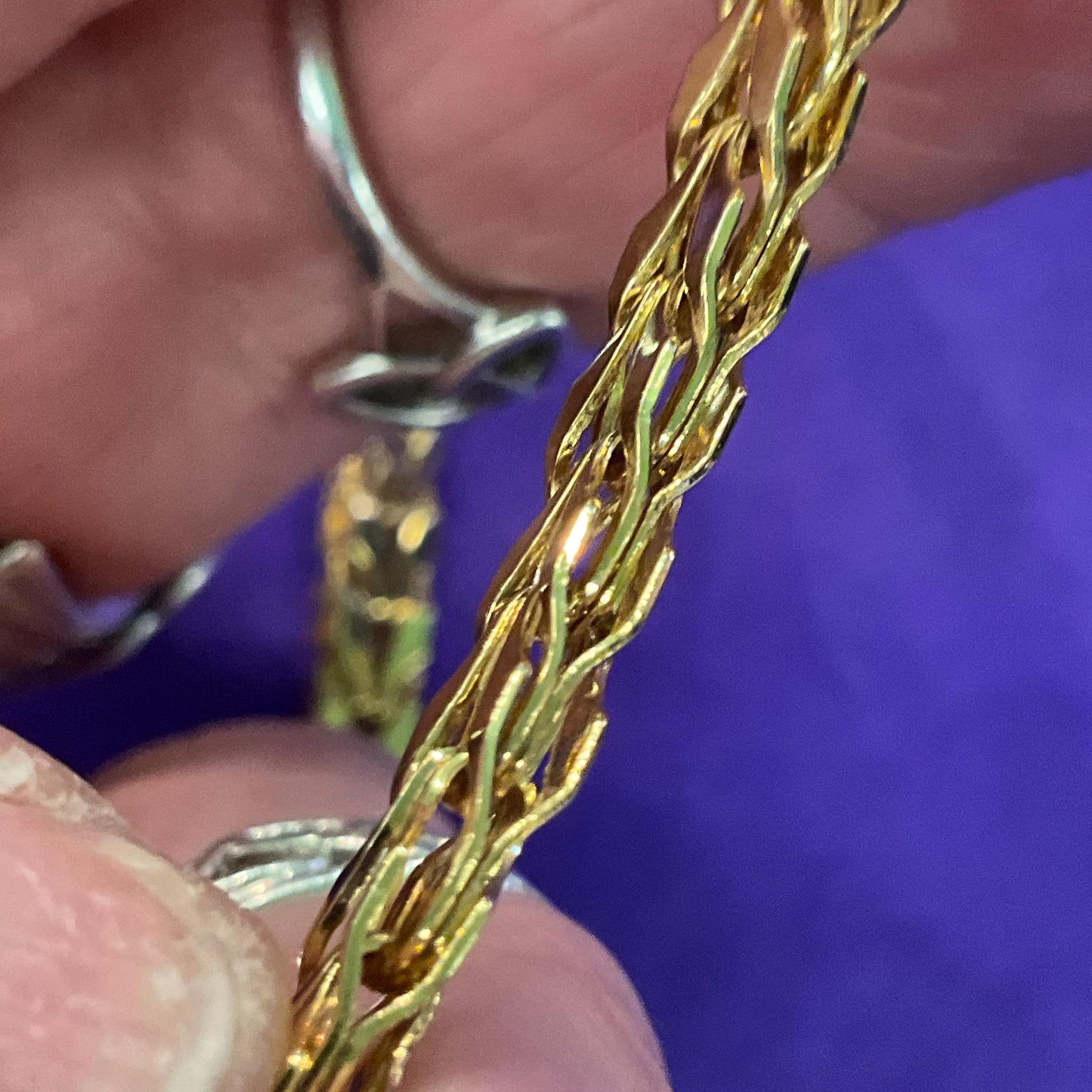 Vintage 1980s MONET Interlaced Gold Tone Chain Necklace, signed - Sustainable Fashion and Gift
