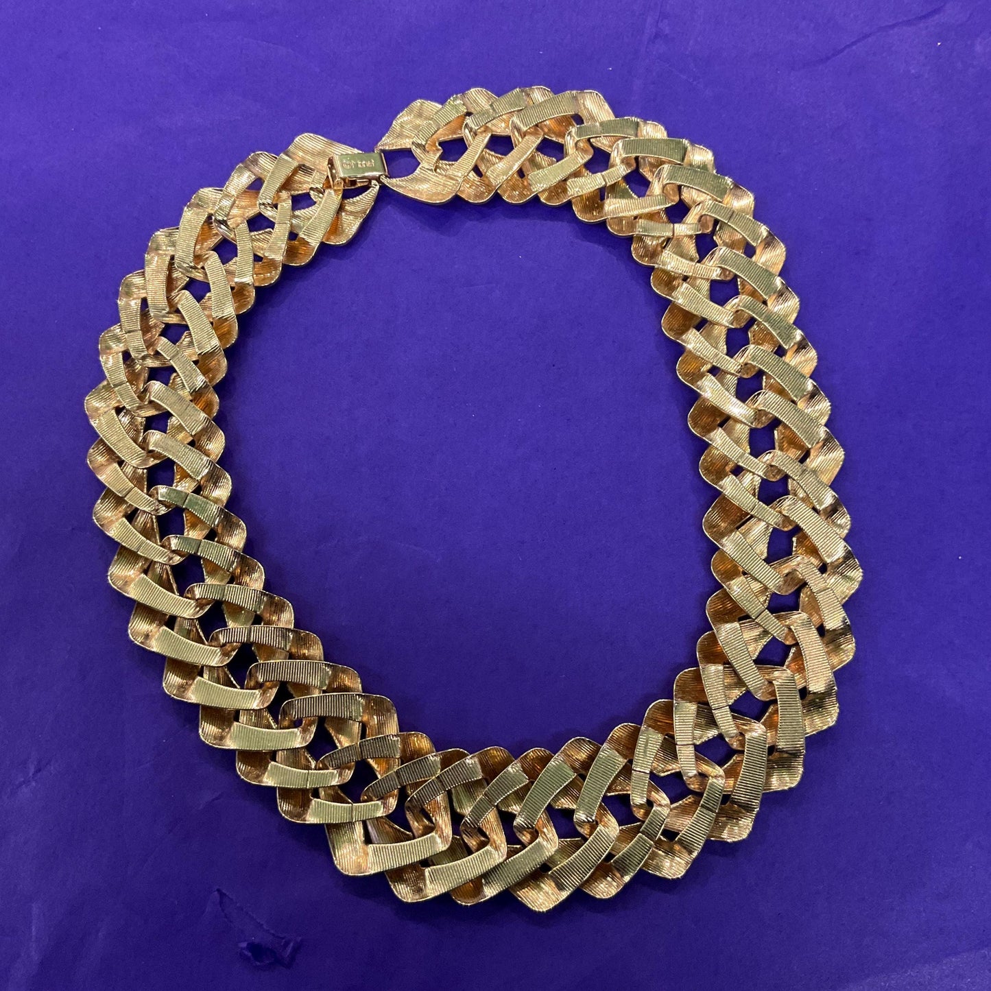 Vintage 1980s MONET Statement Gold Tone Chunky Miami Cuban Link Chain Necklace