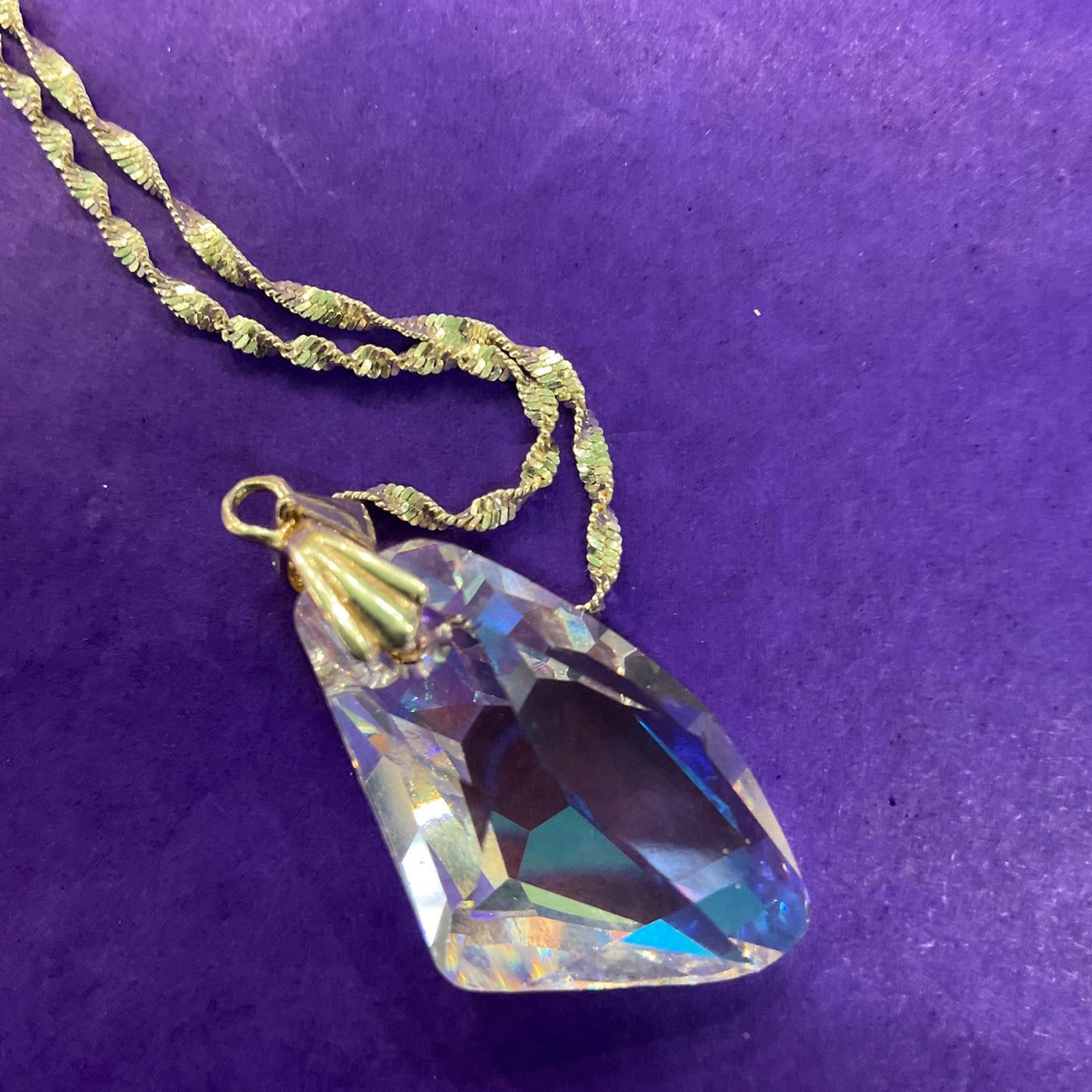 Vintage 1960s/70s Austrian Borealis Crystal and Silver (925) Necklace and Drop Earring Set, original box