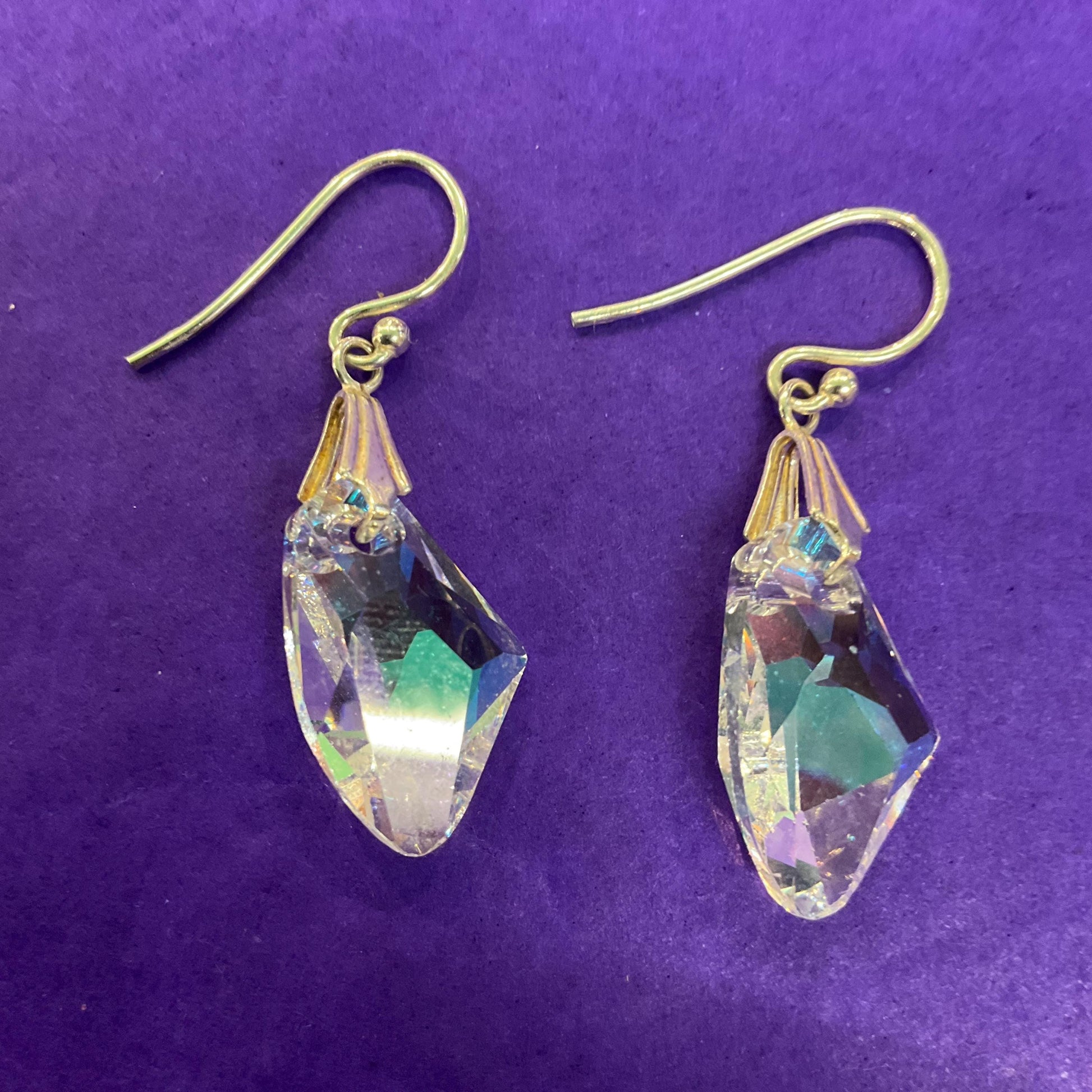 Vintage 1960s/70s Austrian Borealis Crystal and Silver (925) Necklace and Drop Earring Set, original box