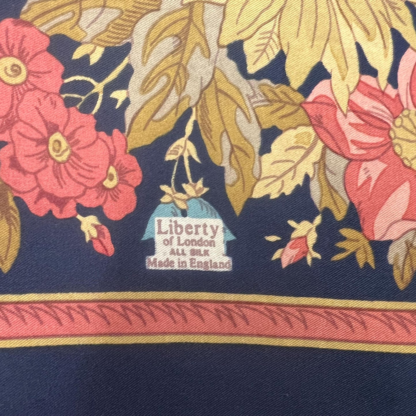 Vintage 1970/80s Pure Silk Floral Scarf by Liberty London - Sustainable Gifting