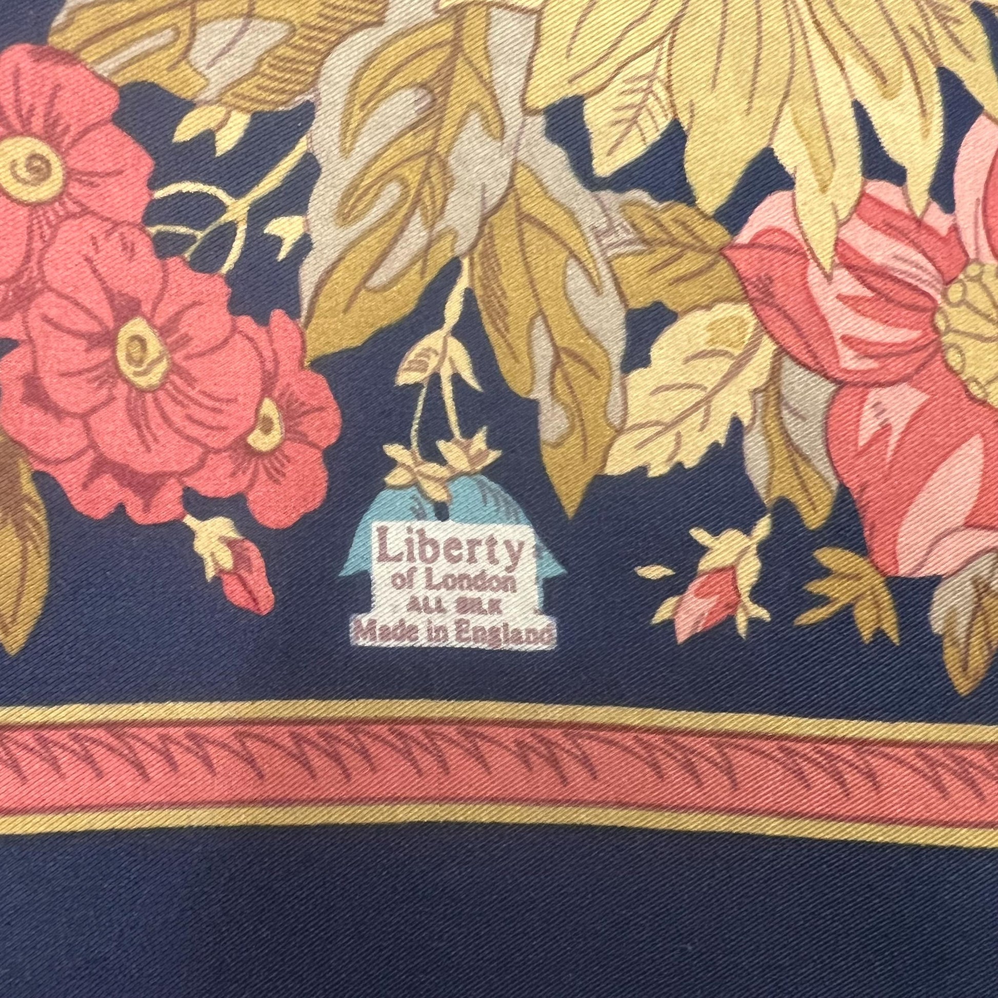Vintage 1970/80s Pure Silk Floral Scarf by Liberty London - Sustainable Gifting