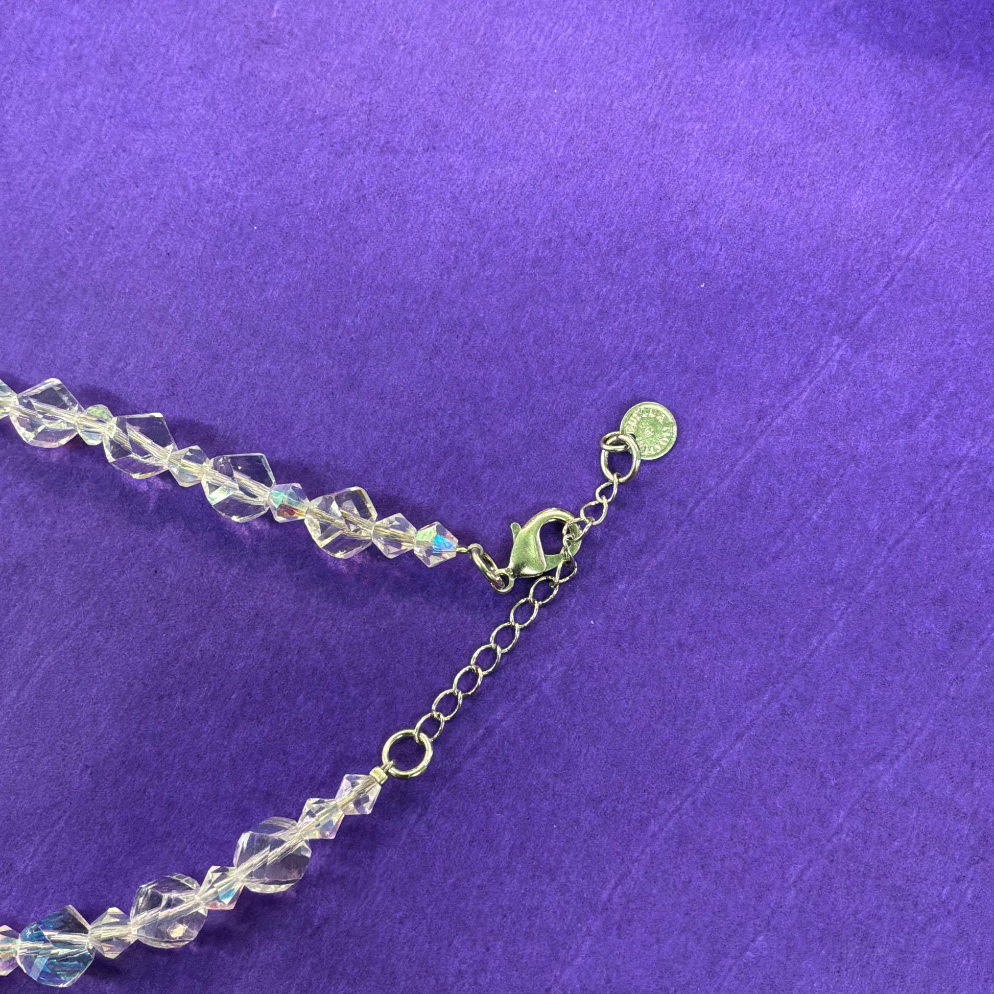 Vintage Butler and Wilson Pale Pink Flower Garland Crystal Necklace, Sparkling Borealis Crystal Beads