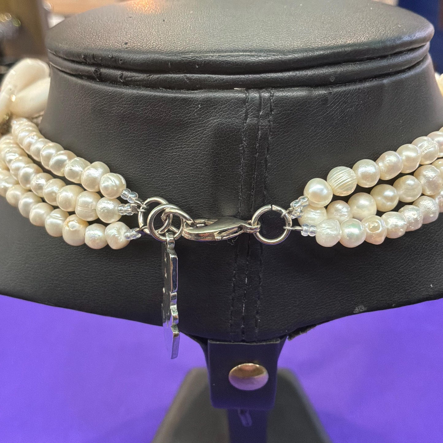 Vintage Butler and Wilson Statement Fresh Water Pearl and Mother of Pearl Floral Necklace