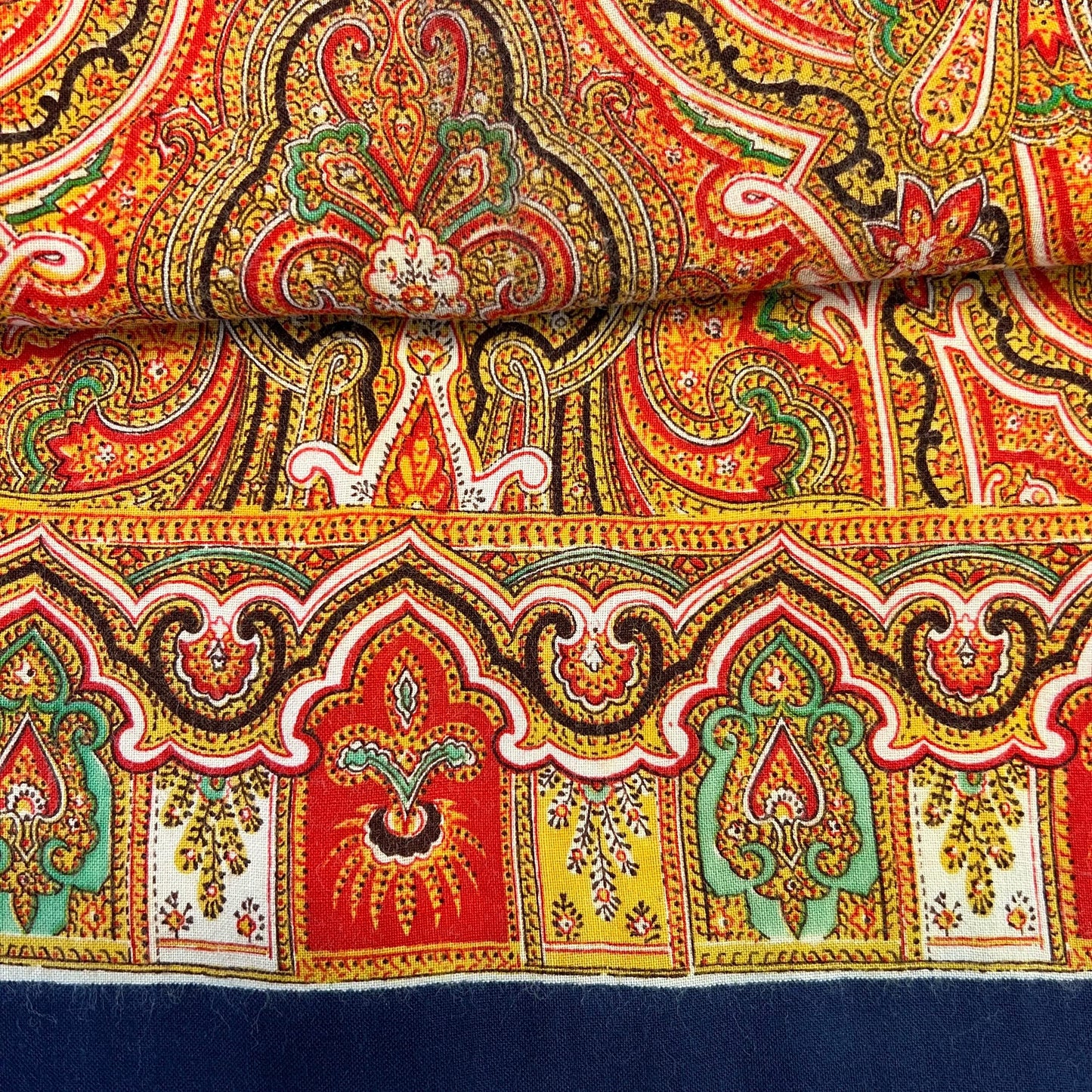 Vintage 1960s Gents Fine Wool Paisley Double Sided Scarf - Sustainable Fashion and Gift