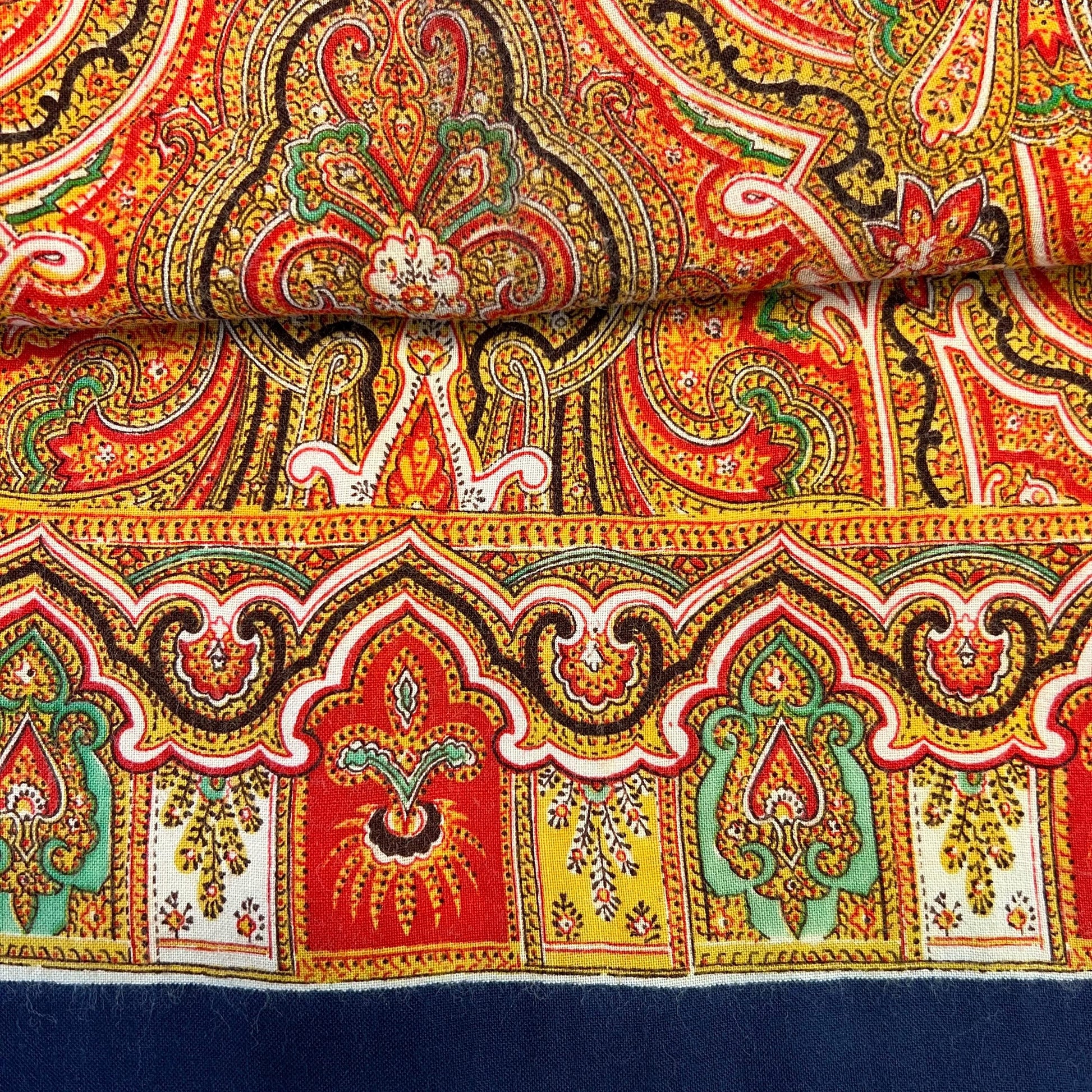 Vintage 1960s Gents Fine Wool Paisley Double Sided Scarf - Sustainable Fashion and Gift