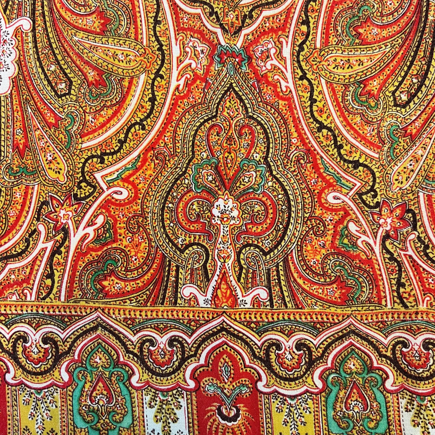 Vintage 1960s Gents Fine Wool Paisley Double Sided Scarf - Sustainable Fashion and Gift