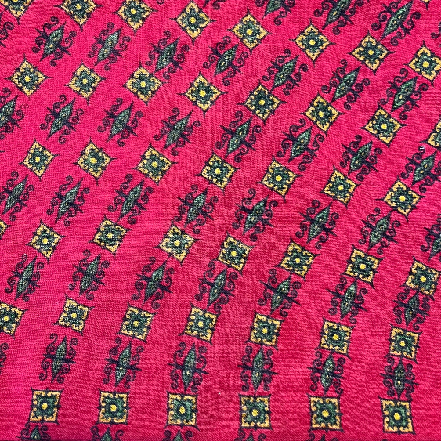 Vintage 1960s Gents Fine Wool Double Sided Geometric Paisley Fringed Scarf