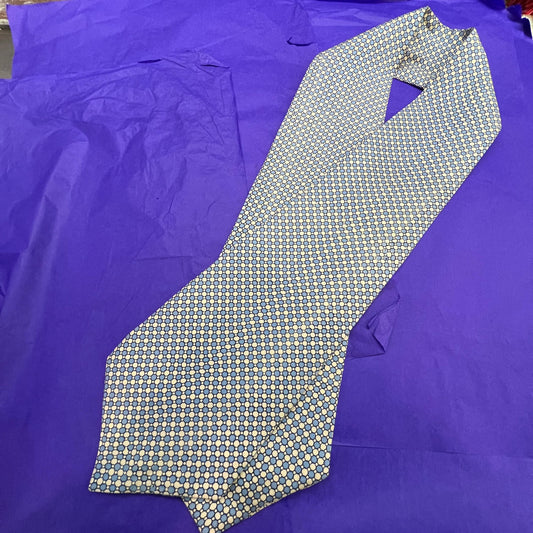 Vintage 1960s Gents Silk Cravat by A. Sulka and Company. Duck Egg Blue and Pale Yellow. Sustainable Fashion and Gift