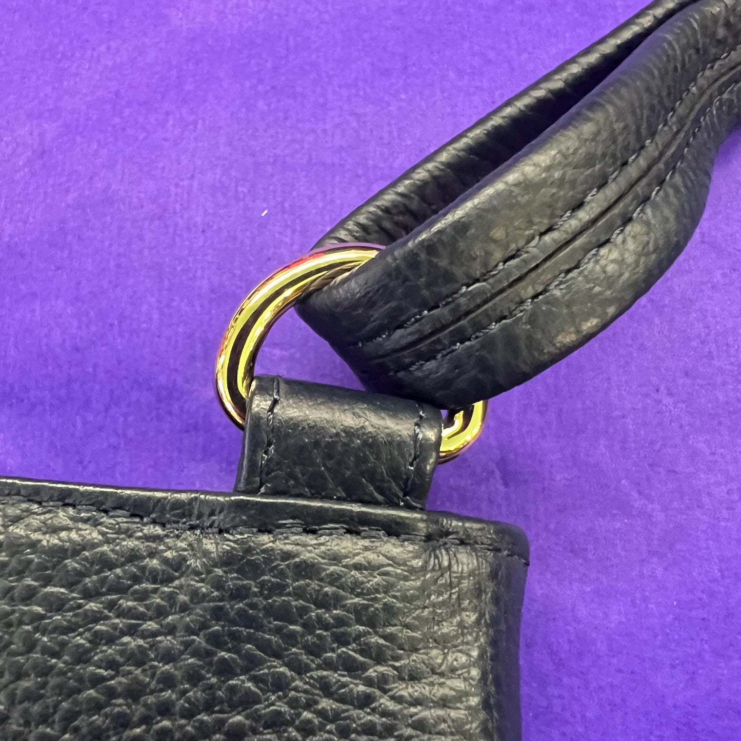 Vintage Ashwood Navy Blue Textured Leather Crossbody / Shoulder Bag - Sustainable Fashion and Gift