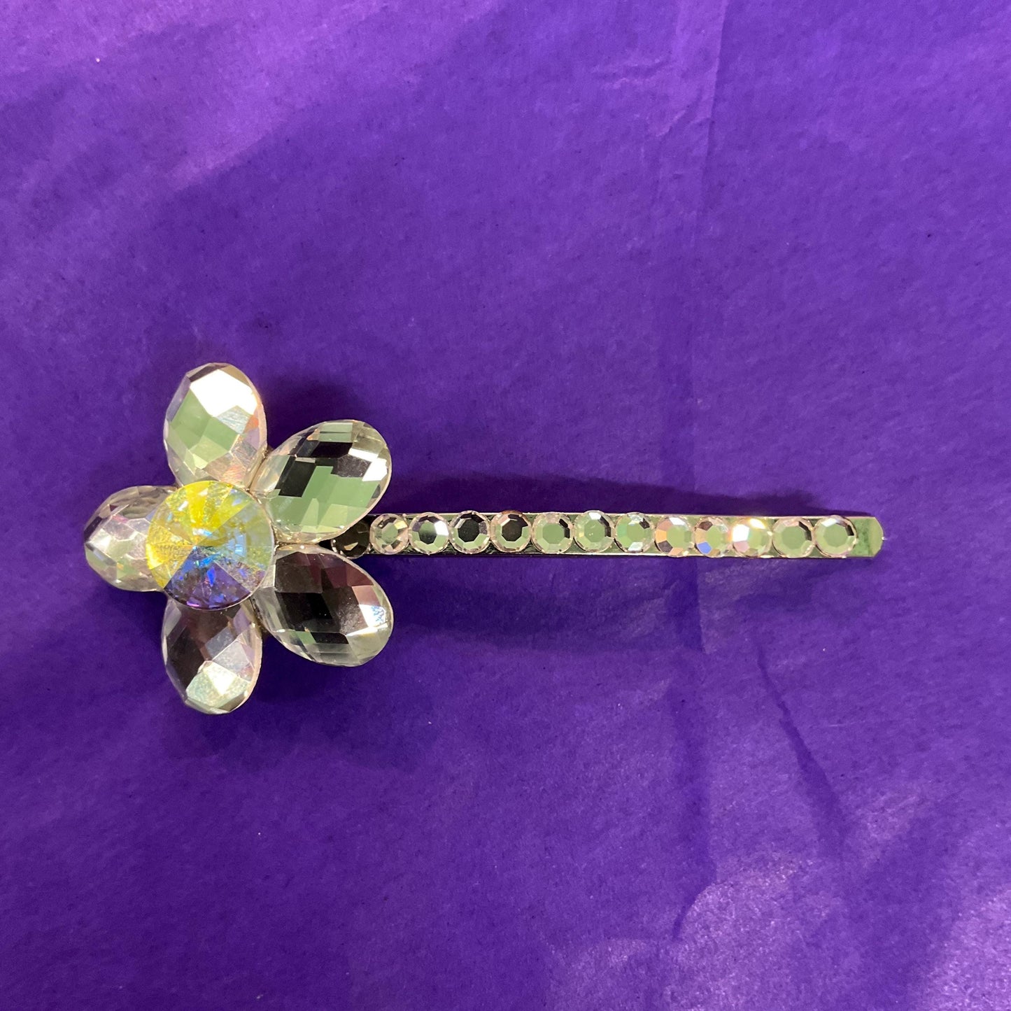Vintage Butler and Wilson Silver Crystal Hair Slide, Silver and Borealis crystals and rhinestones