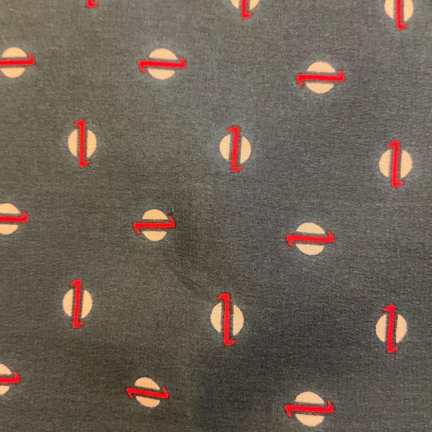 Vintage JAEGER Mid Century Pure Silk Scarf, Ditsy Red and Cream dotty Print , Dark Green/ Teal Background, Hand Rolled