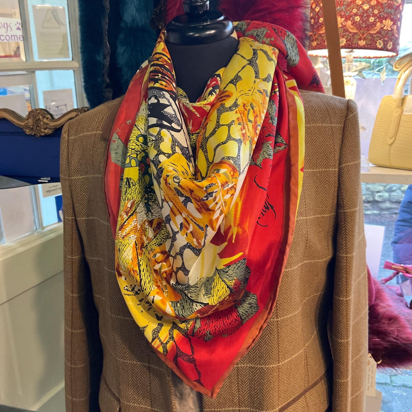 Vintage Liberty for World Land Trust Large Pure Silk Botanical Scarf, amphibians and insects