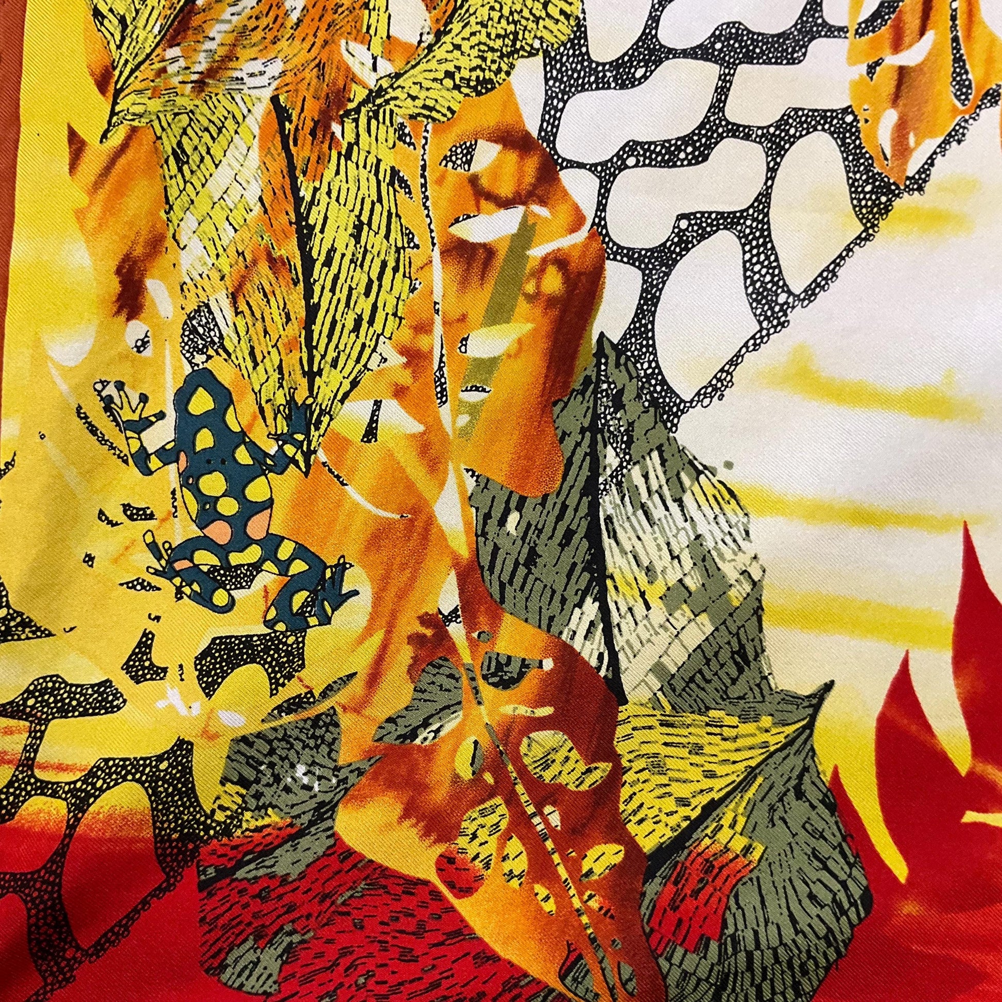 Vintage Liberty for World Land Trust Large Pure Silk Botanical Scarf, amphibians and insects
