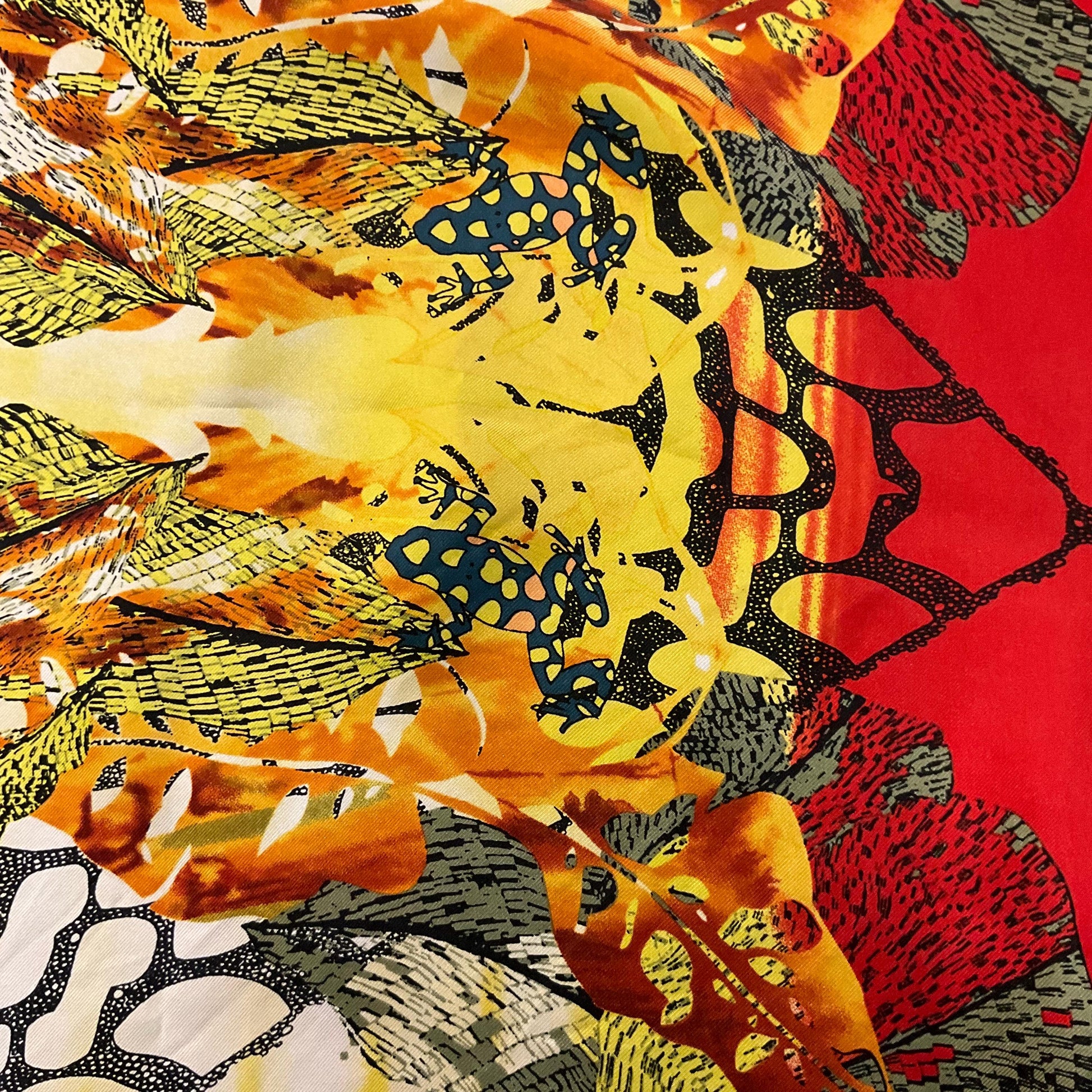 Vintage Liberty for World Land Trust Large Pure Silk Botanical Scarf, amphibians and insects