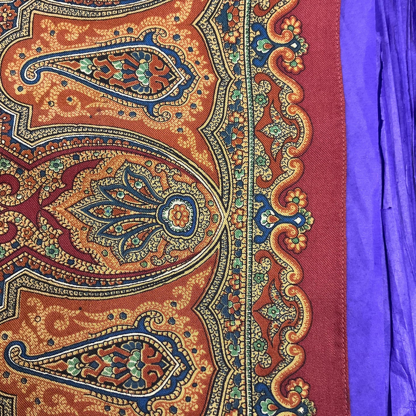 Vintage Liberty of London Pure Silk Paisley Small Scarf/Pocket Scarf, autumnal colours