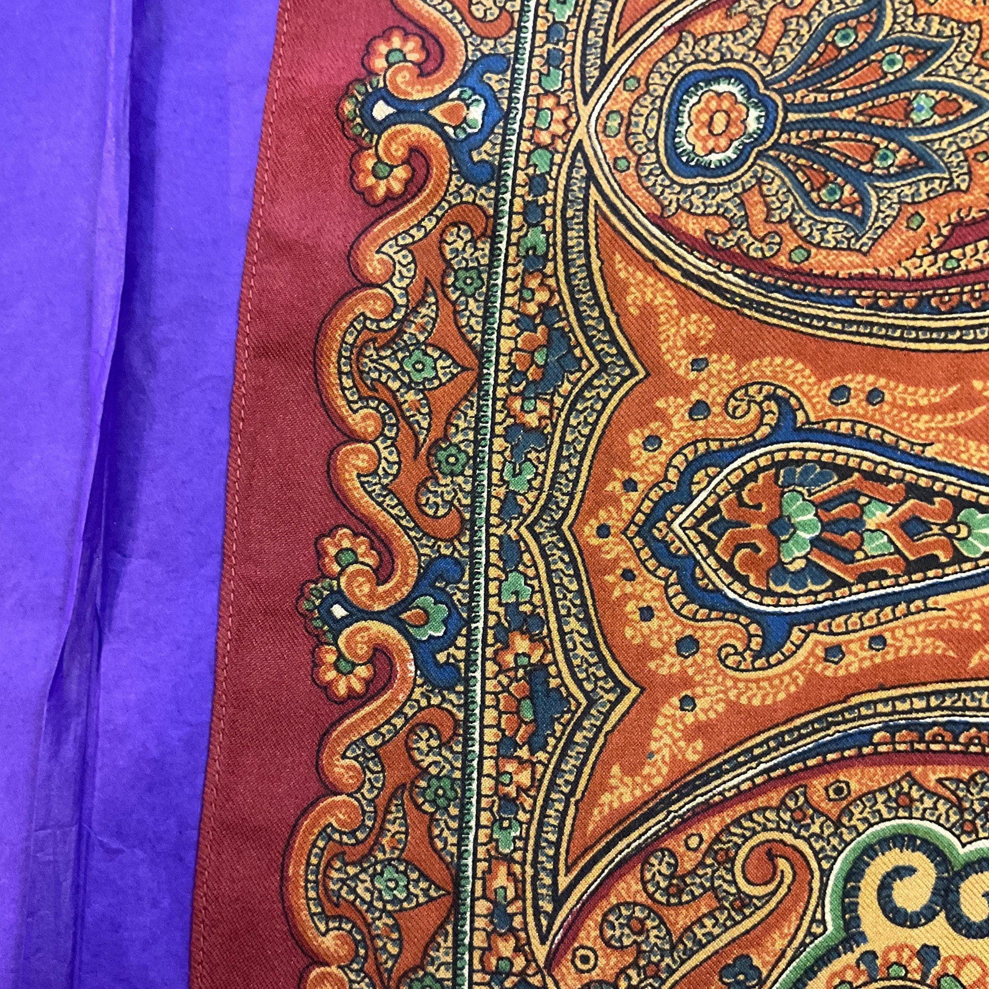 Vintage Liberty of London Pure Silk Paisley Small Scarf/Pocket Scarf, autumnal colours