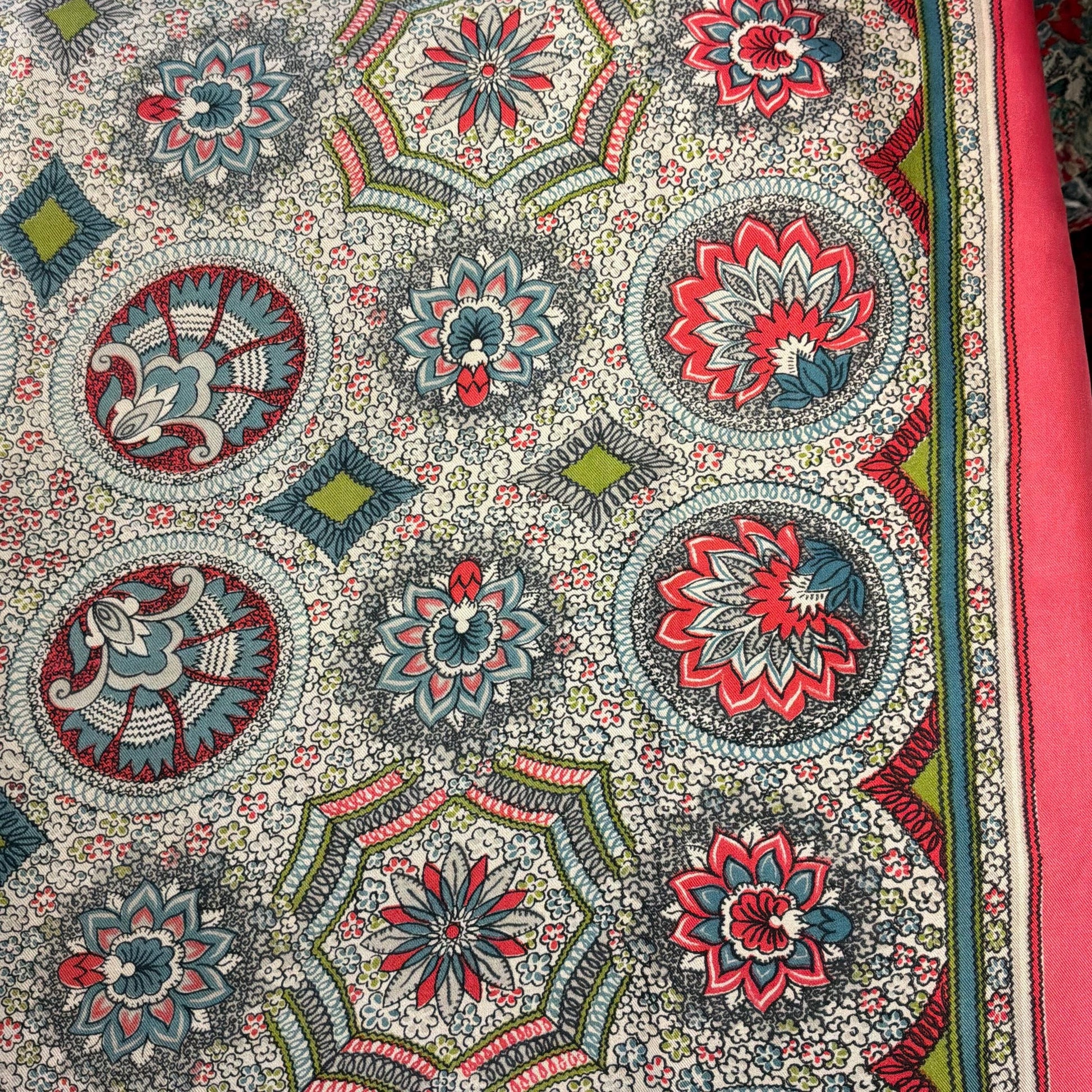 Vintage 1960/70s Liberty of London Floral Paisley Pure Silk Scarf, Shades of Pink, Blue, Green and Black