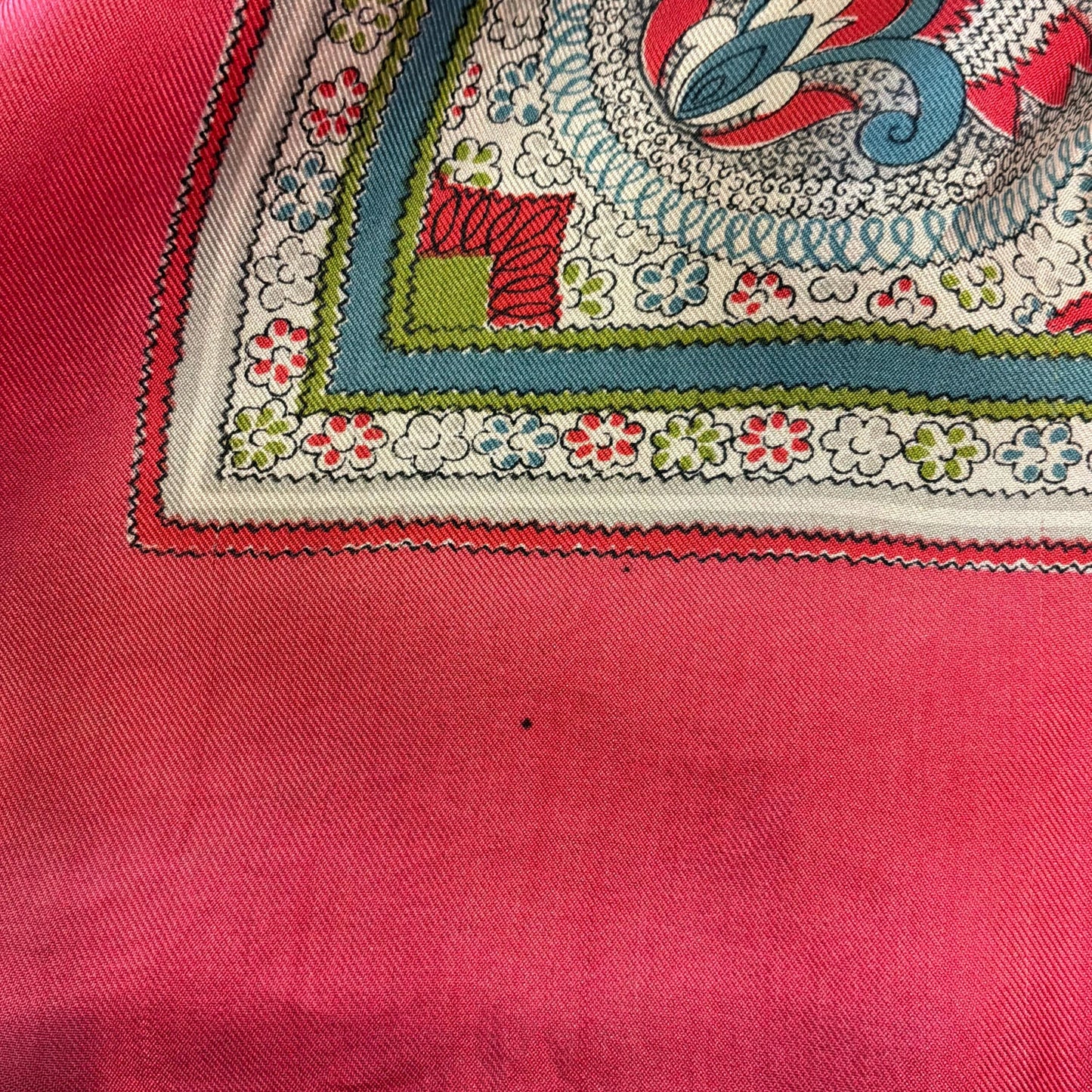 Vintage 1960/70s Liberty of London Floral Paisley Pure Silk Scarf, Shades of Pink, Blue, Green and Black